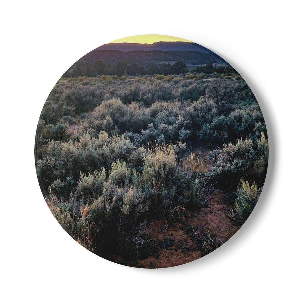 Desert Sage Ceramic Coaster — Southwestern Sunset Landscape Drink Coaster