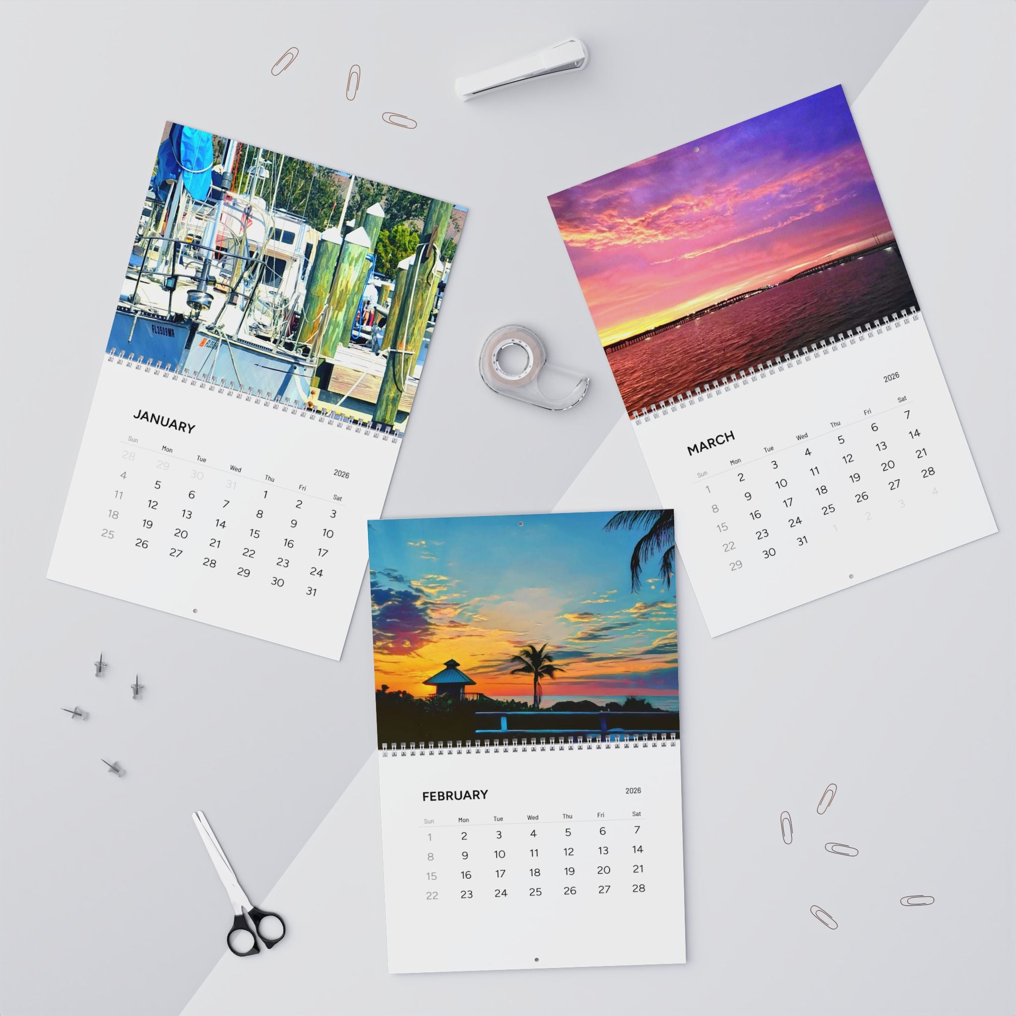 2026 Trippy Beach Photography Wall Calendar — Surreal Coastal Landscapes