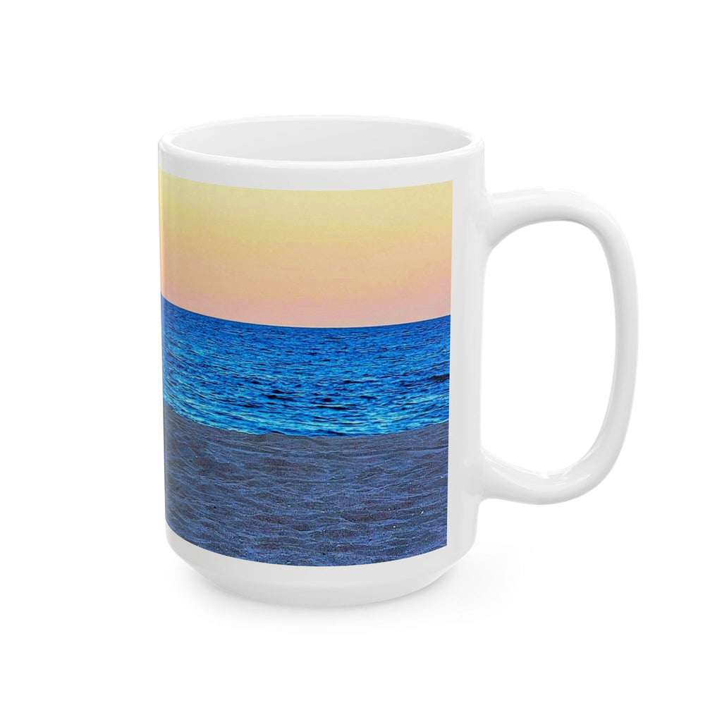 Ocean Sunrise Ceramic Mug — Seascape Coffee Cup (11oz & 15oz)