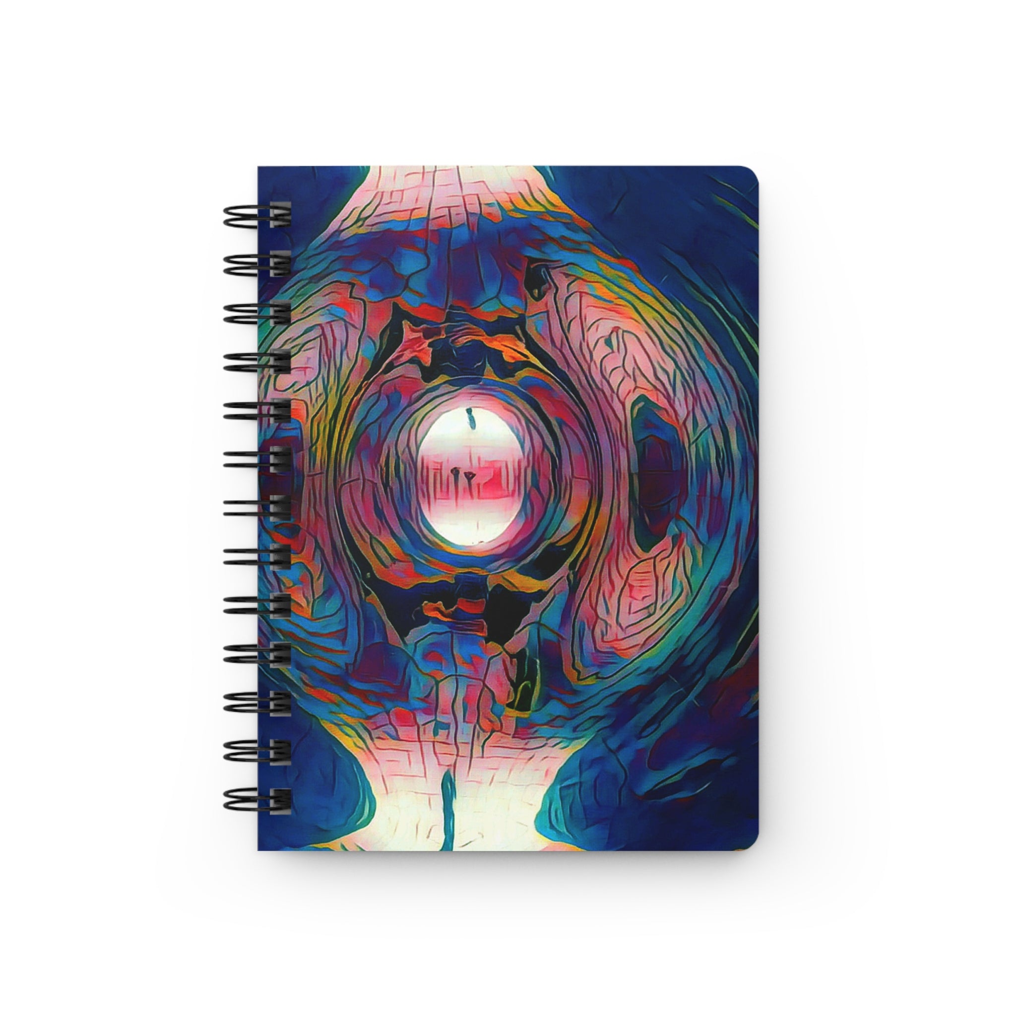 Abstract Psychedelic Spiral Journal — Colorful Dreamscape Spiral-Bound Notebook