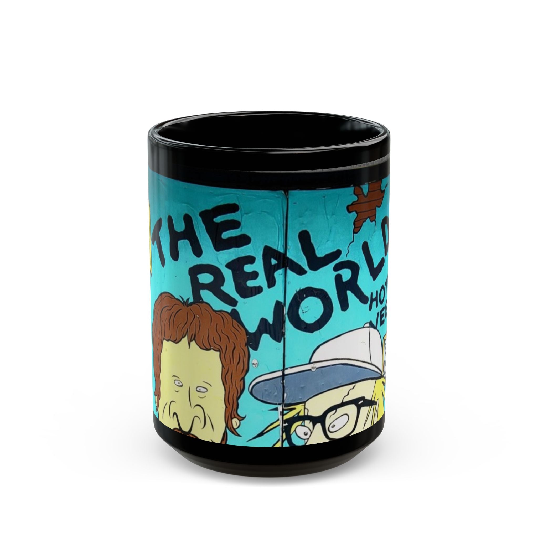 Black Mug — 'The Real World' Retro Cartoon Vegas Hotel Coffee Mug (11oz & 15oz)