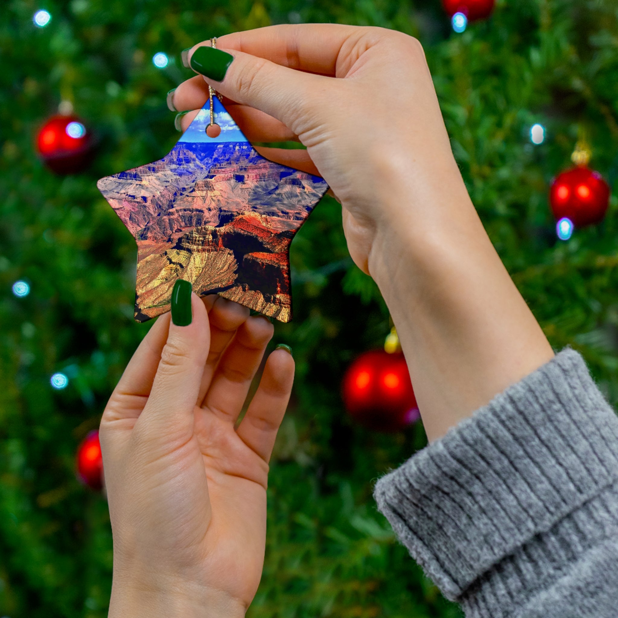 Grand Canyon Photo Ceramic Ornament — Holiday Keepsake
