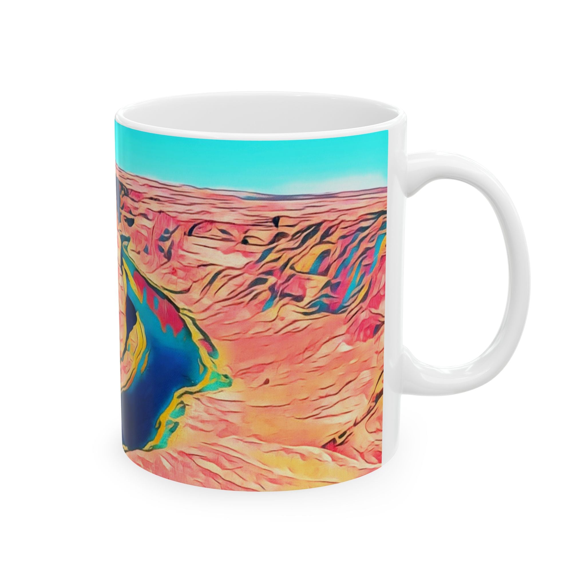 Grand Canyon Abstract Ceramic Mug — Colorful Canyon Landscape Coffee Cup (11oz, 15oz)