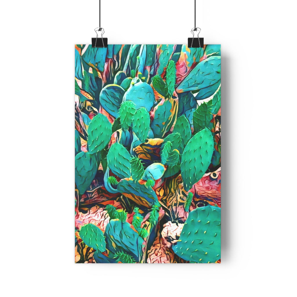 Prickly Pear Cactus Giclée Art Print — Vibrant Botanical Wall Art