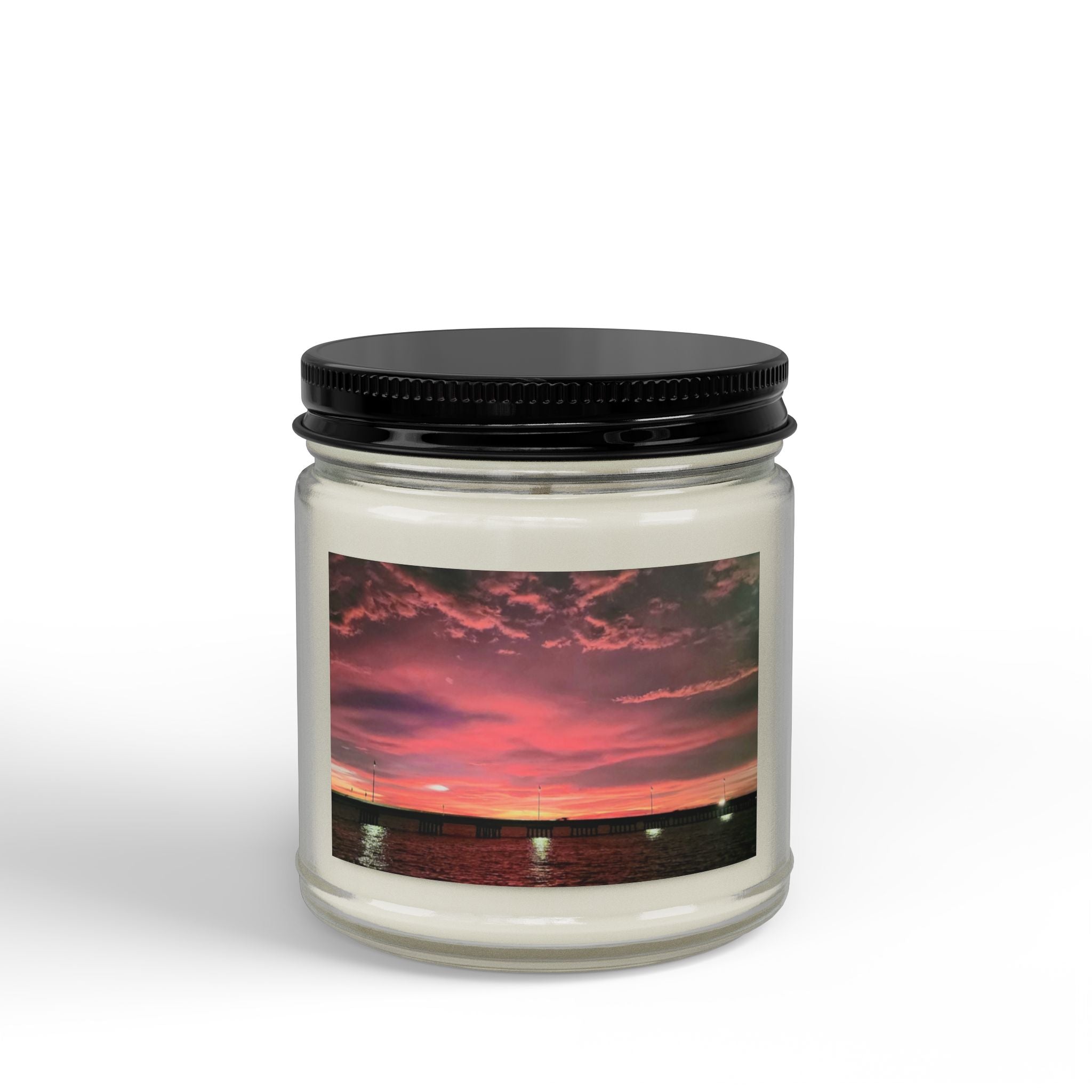 Sunset Beach Soy Candle — Scented Amber Jar Candle (4oz & 9oz)