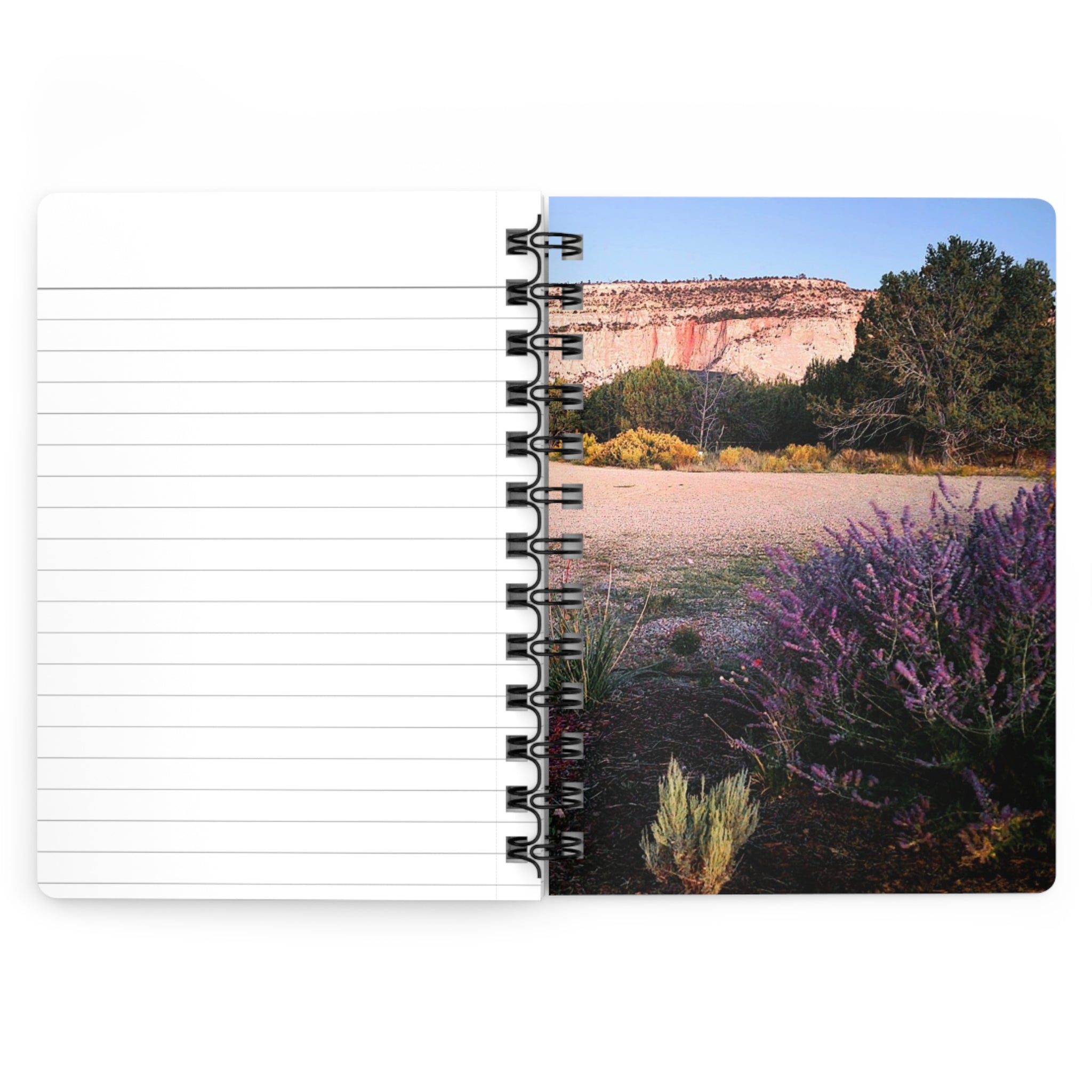 Desert Bloom Spiral Notebook — Southwestern Landscape Journal with Purple Sage