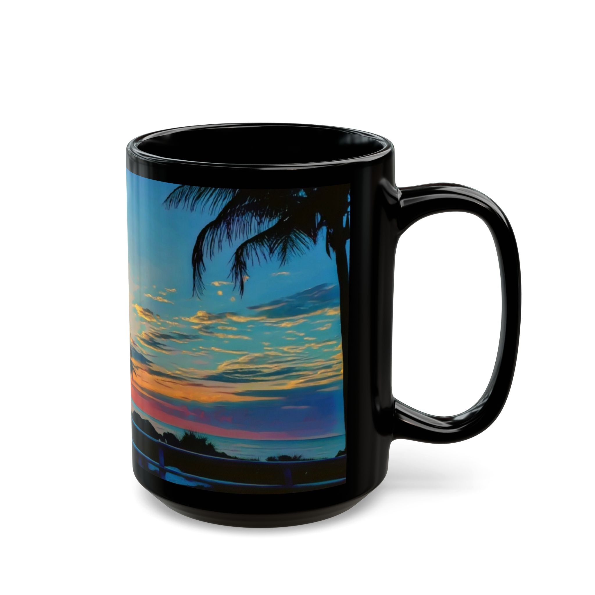 Sunset Palm Beach Mug — Tropical Coastal Coffee Cup (11oz & 15oz)