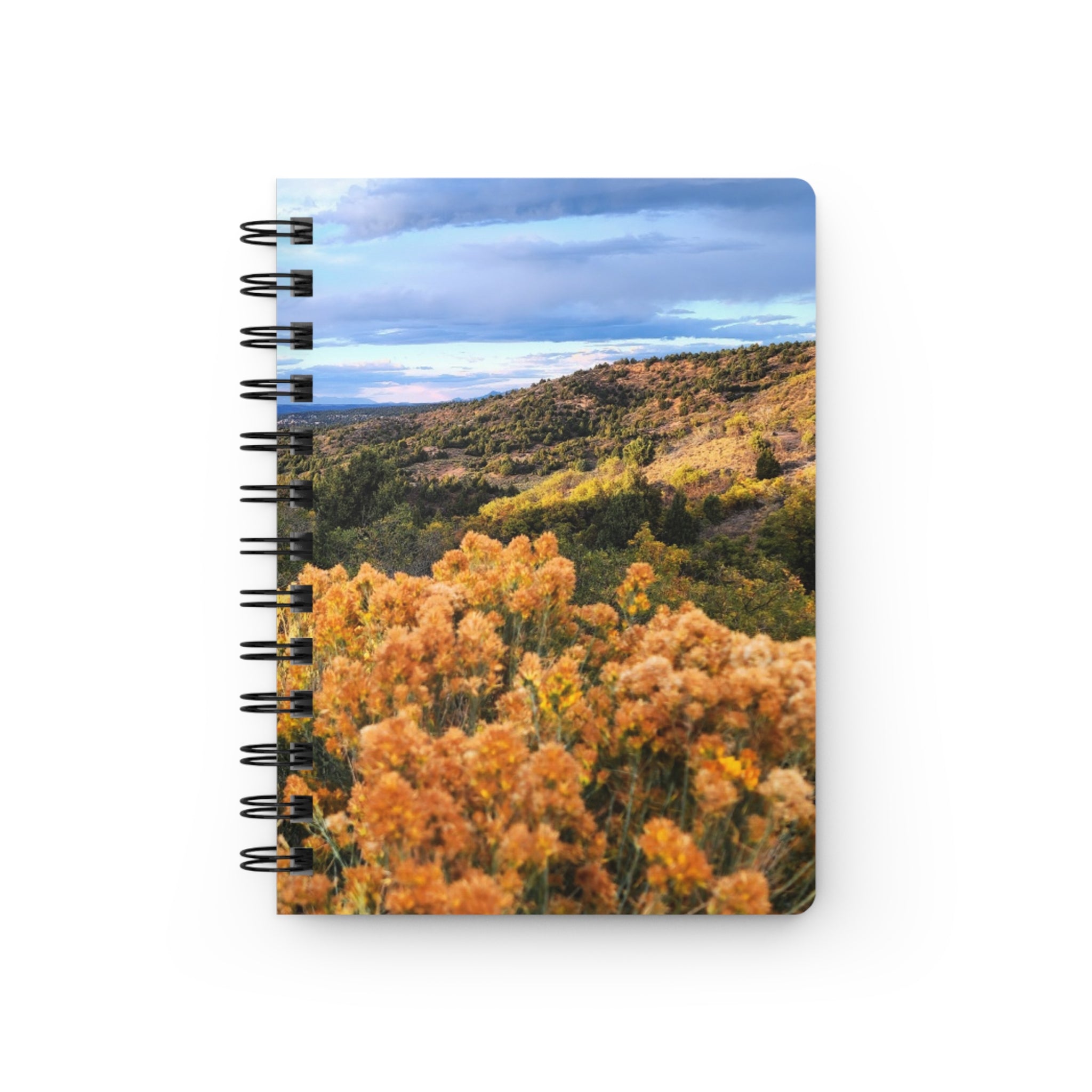 Autumn Mesa Spiral Journal — Golden Sagebrush Landscape Notebook