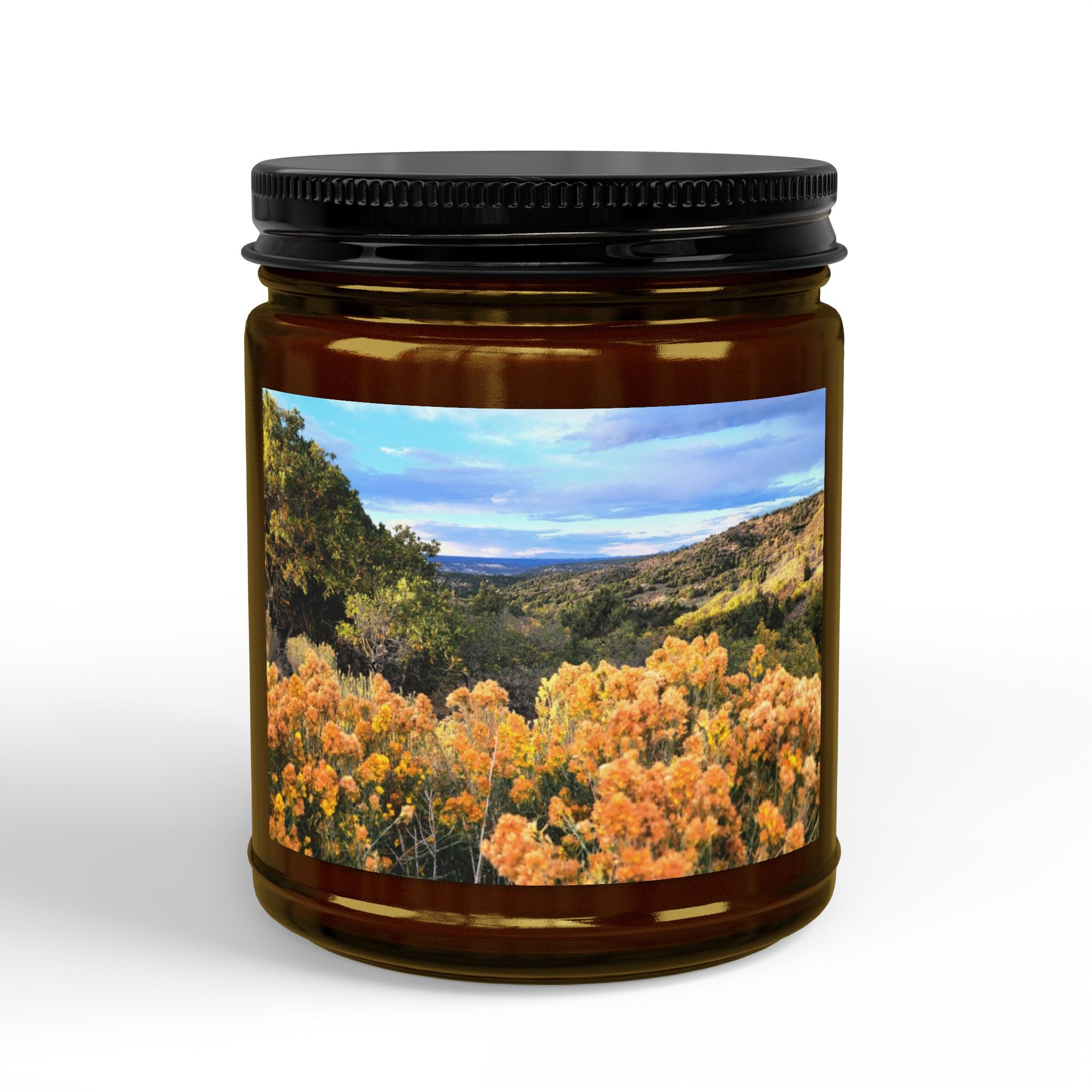 Autumn Hills Soy Candle — 4oz & 9oz Scented Jar with Black Lid