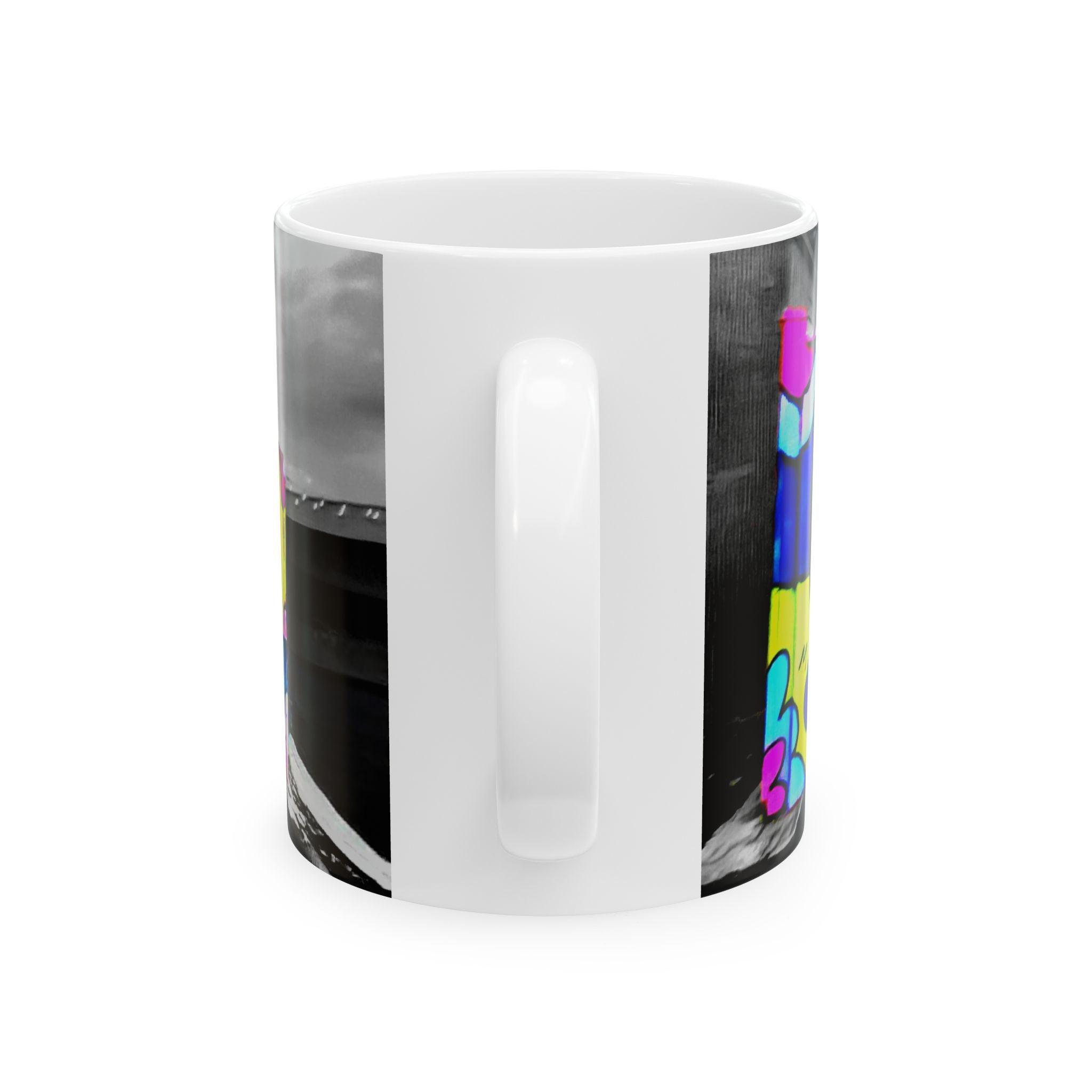 Graffiti Street Art Ceramic Mug — Colorful Urban Mural Coffee Cup (11oz/15oz)