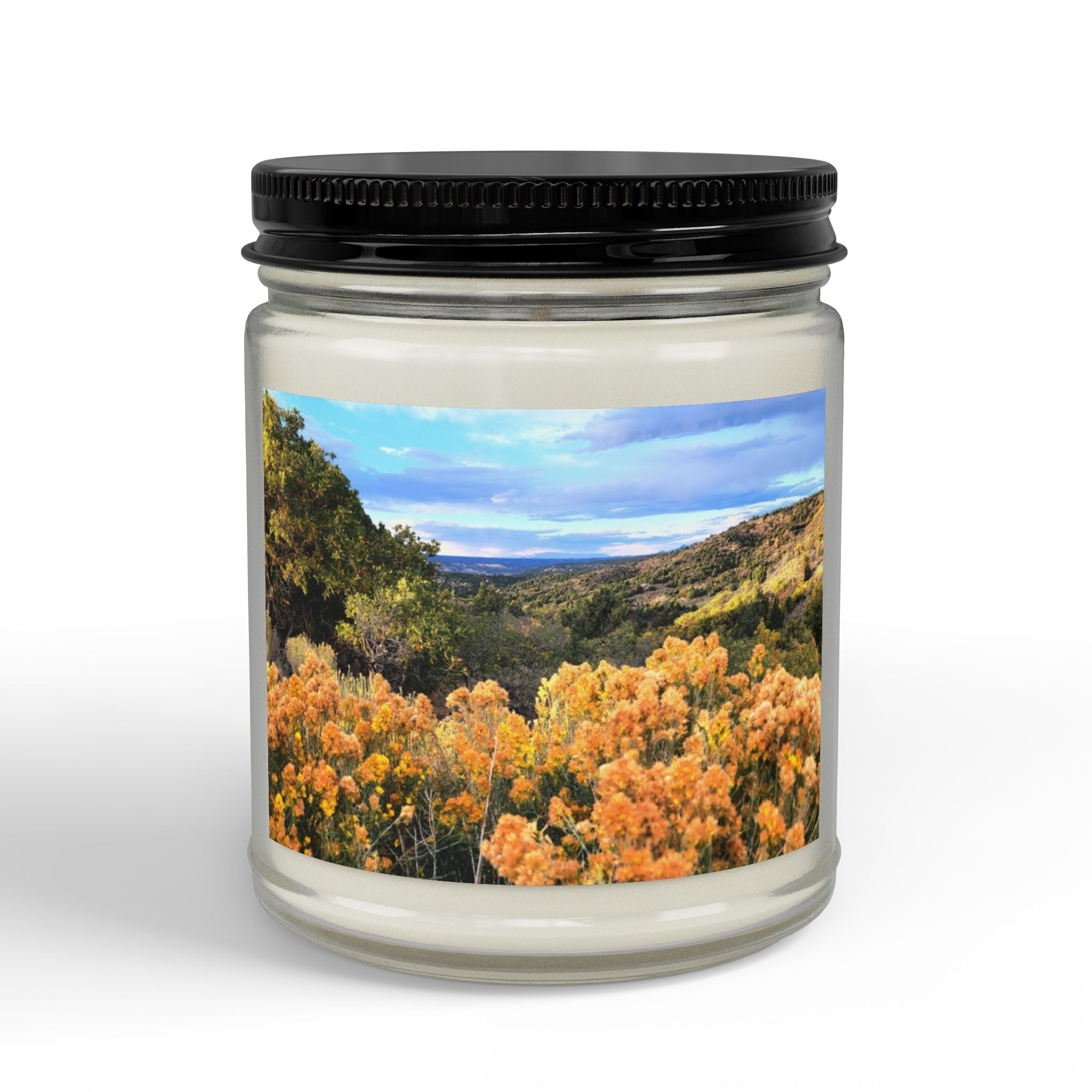 Autumn Hills Soy Candle — 4oz & 9oz Scented Jar with Black Lid