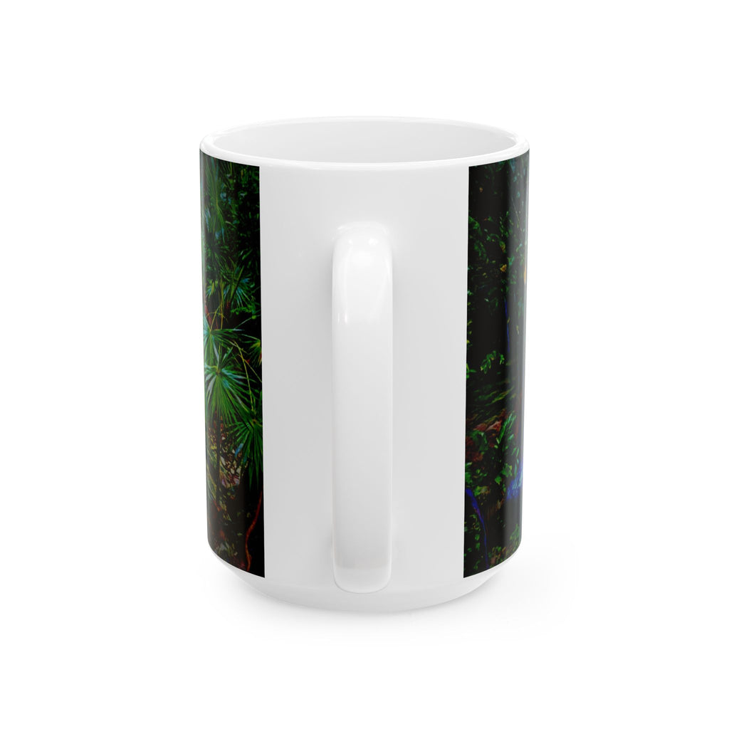 Garden Waterfall Ceramic Mug — Tranquil Forest Scenic Coffee Cup (11oz/15oz)