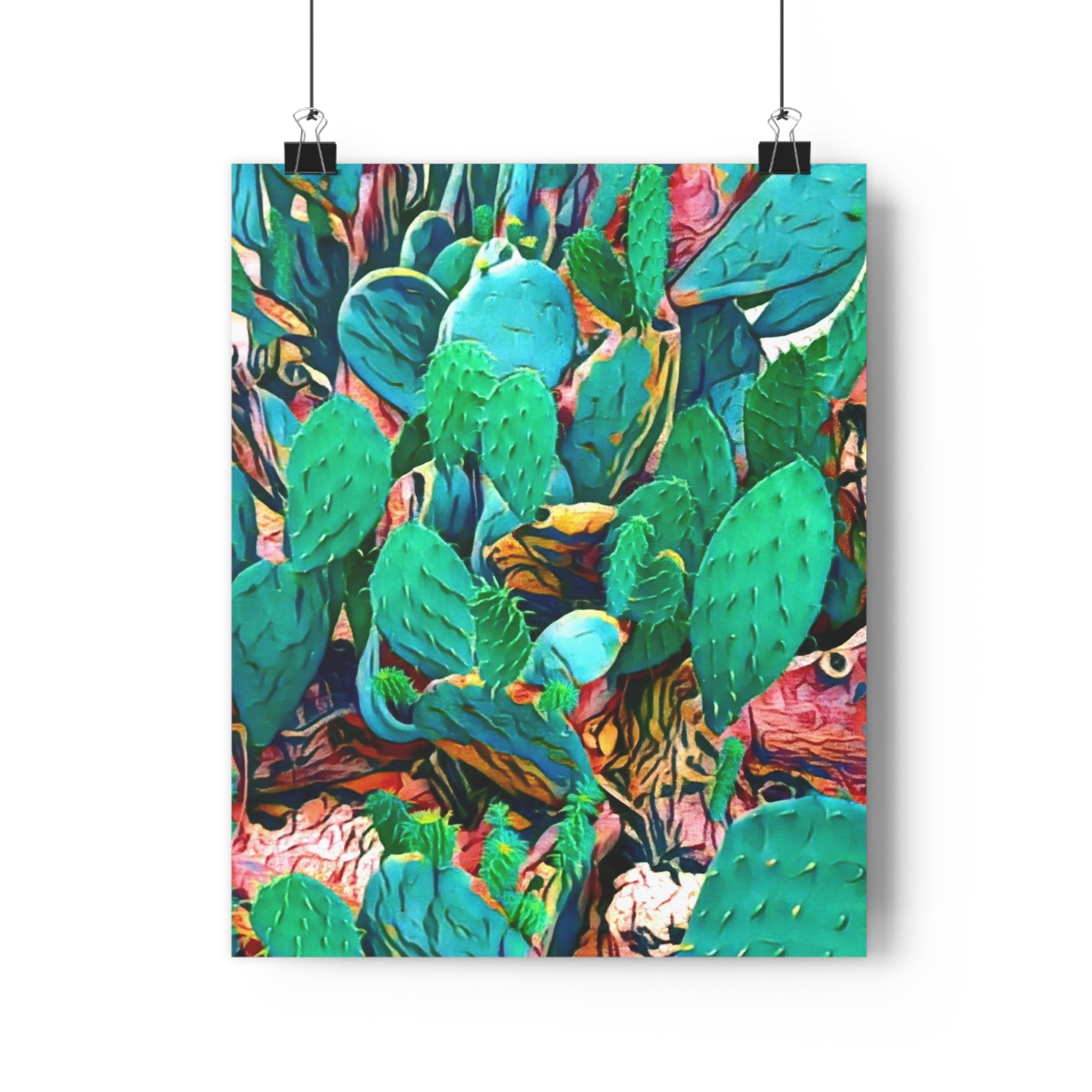 Prickly Pear Cactus Giclée Art Print — Vibrant Botanical Wall Art