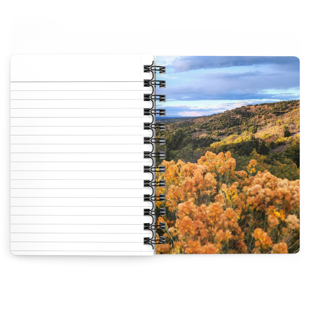Autumn Mesa Spiral Journal — Golden Sagebrush Landscape Notebook
