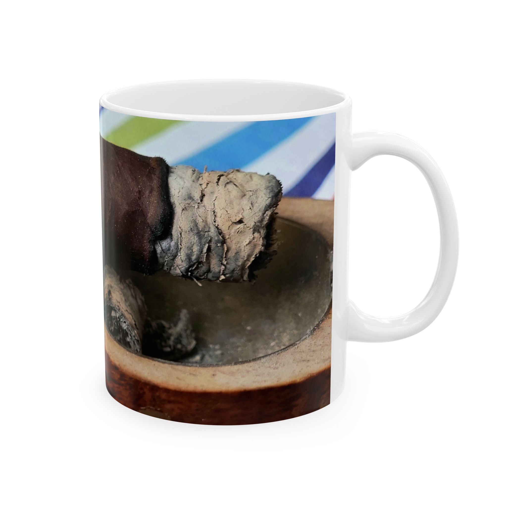 Cigar & Coffee Ceramic Mug — 11oz/15oz Smoky Lounge Design