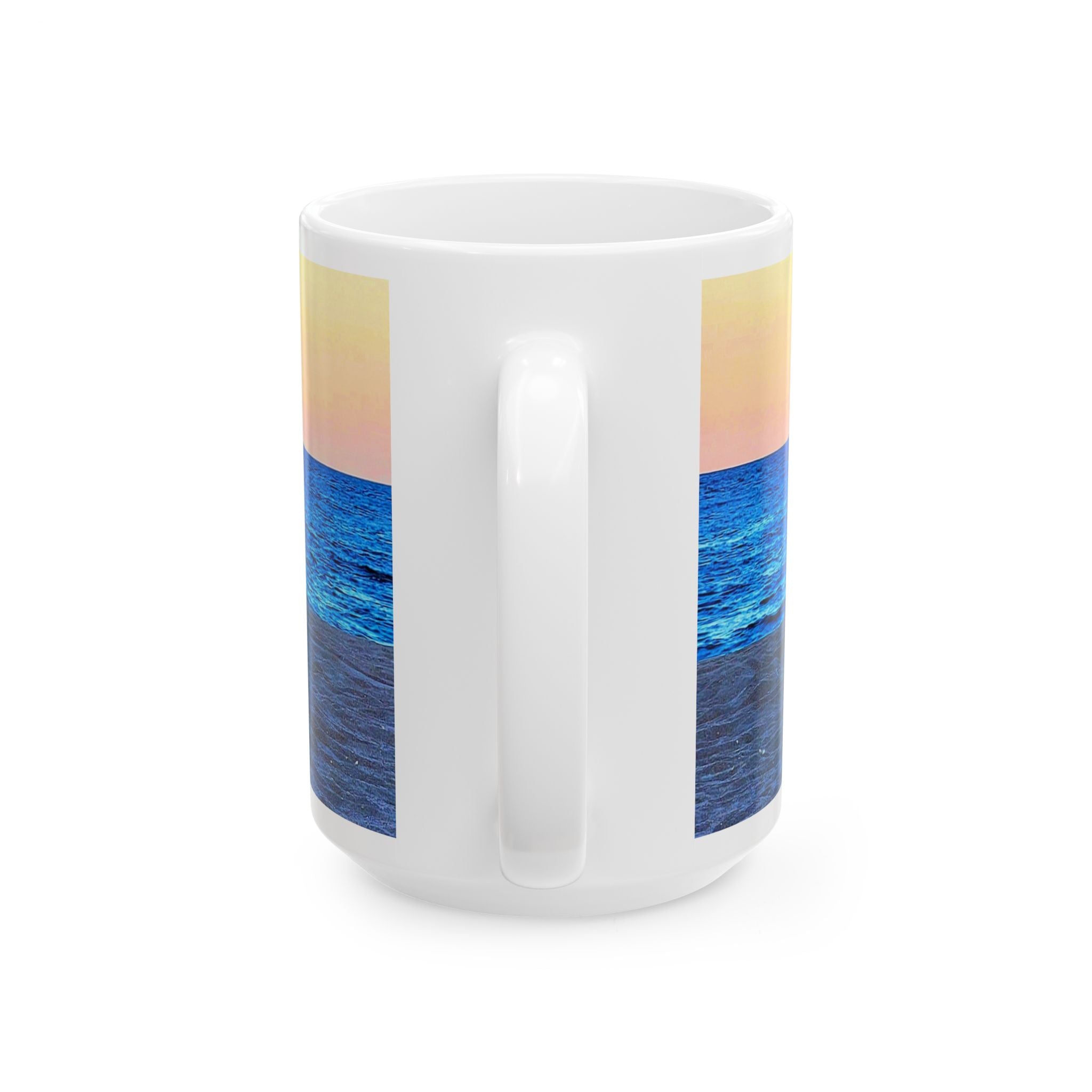 Ocean Sunrise Ceramic Mug — Seascape Coffee Cup (11oz & 15oz)