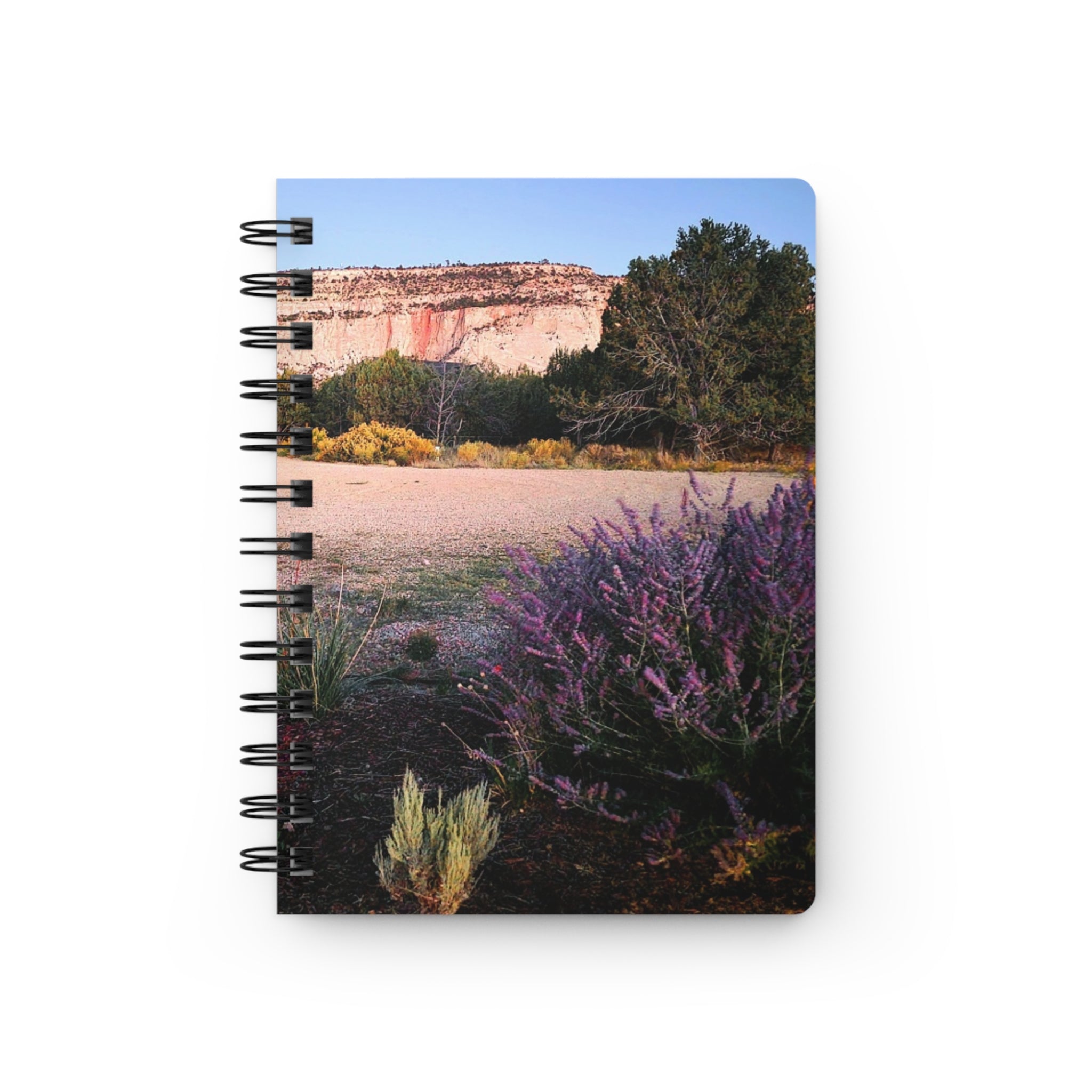 Desert Bloom Spiral Notebook — Southwestern Landscape Journal with Purple Sage