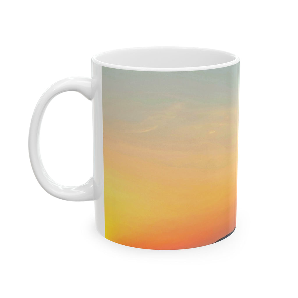 City Skyline Sunset Mug — Modern Urban Architecture Coffee Cup (11oz/15oz)