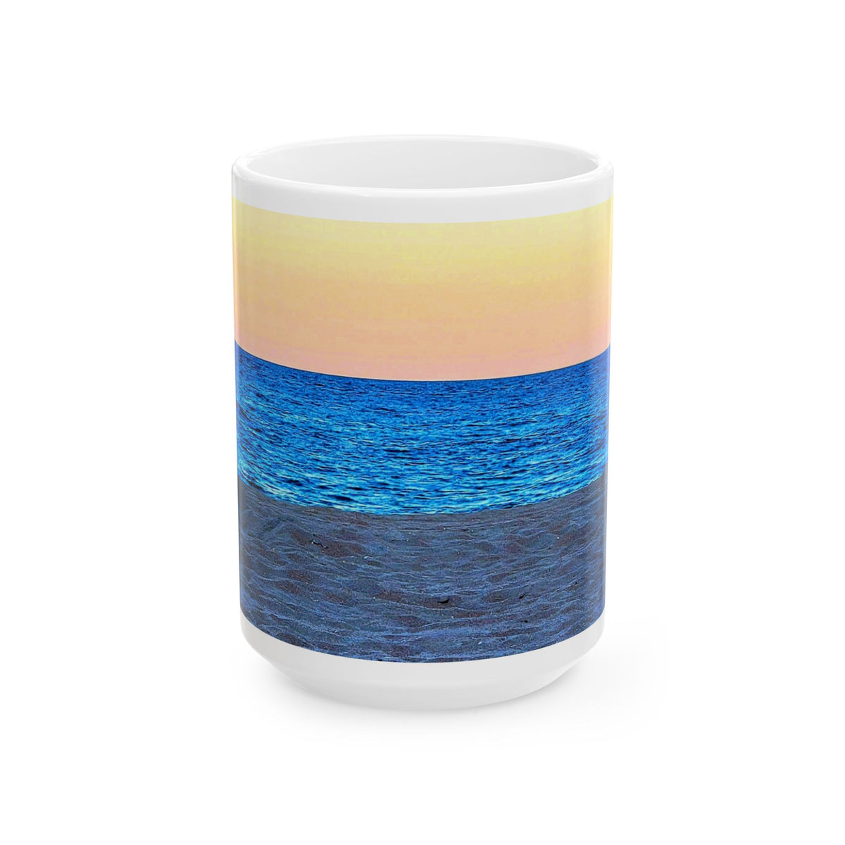 Ocean Sunrise Ceramic Mug — Seascape Coffee Cup (11oz & 15oz)