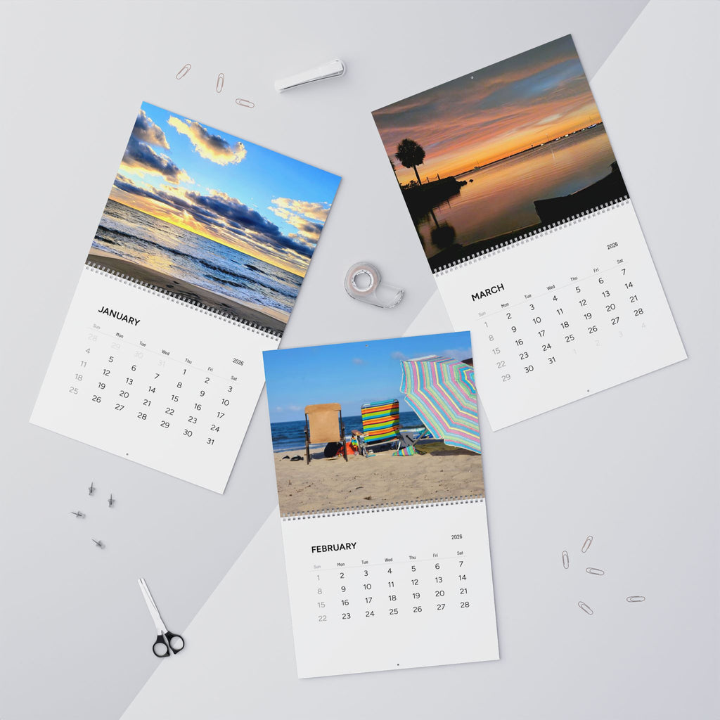 2026 Tranquil Beach Wall Calendar — Coastal Photography Monthly Planner
