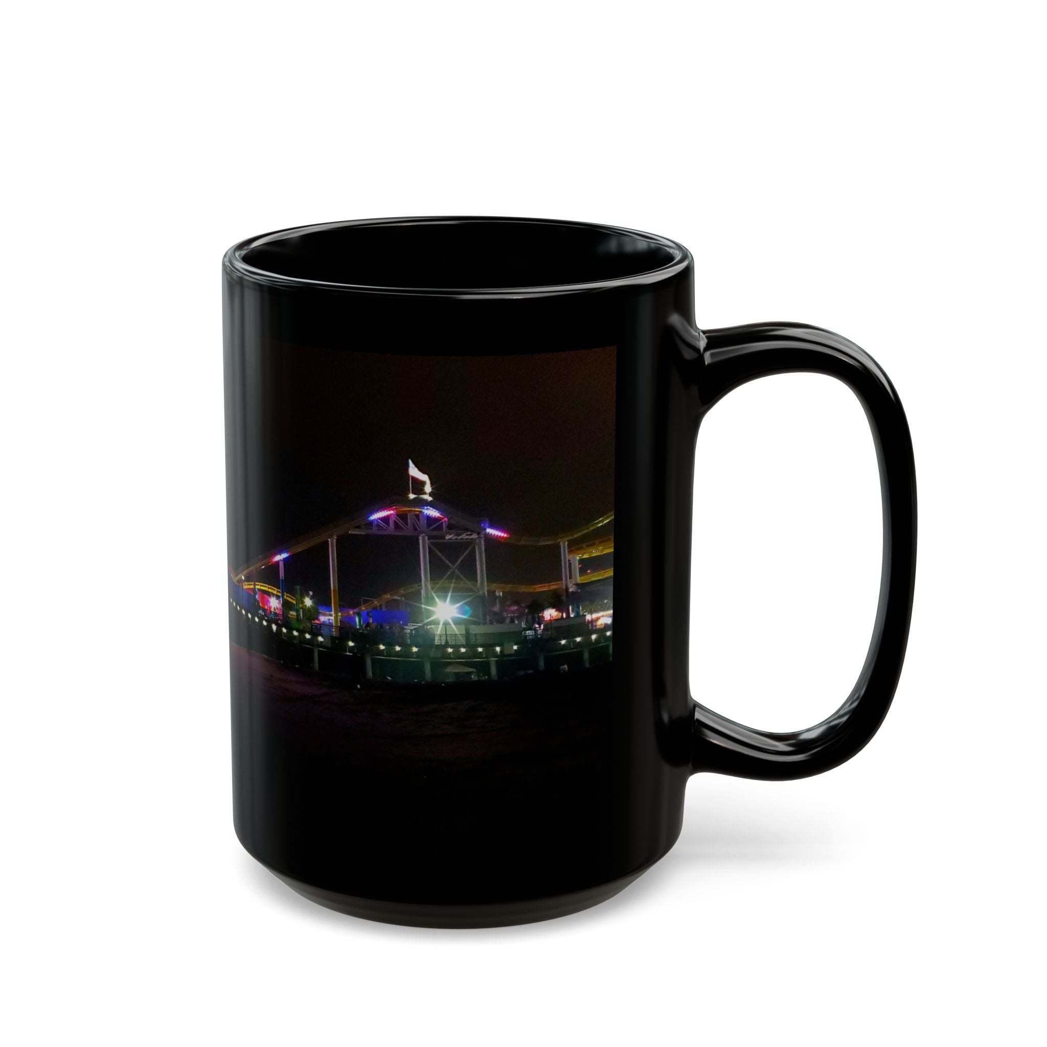 Where Trix are for kids - Blackout Mug — Black Coffee Cup with Pier Lights