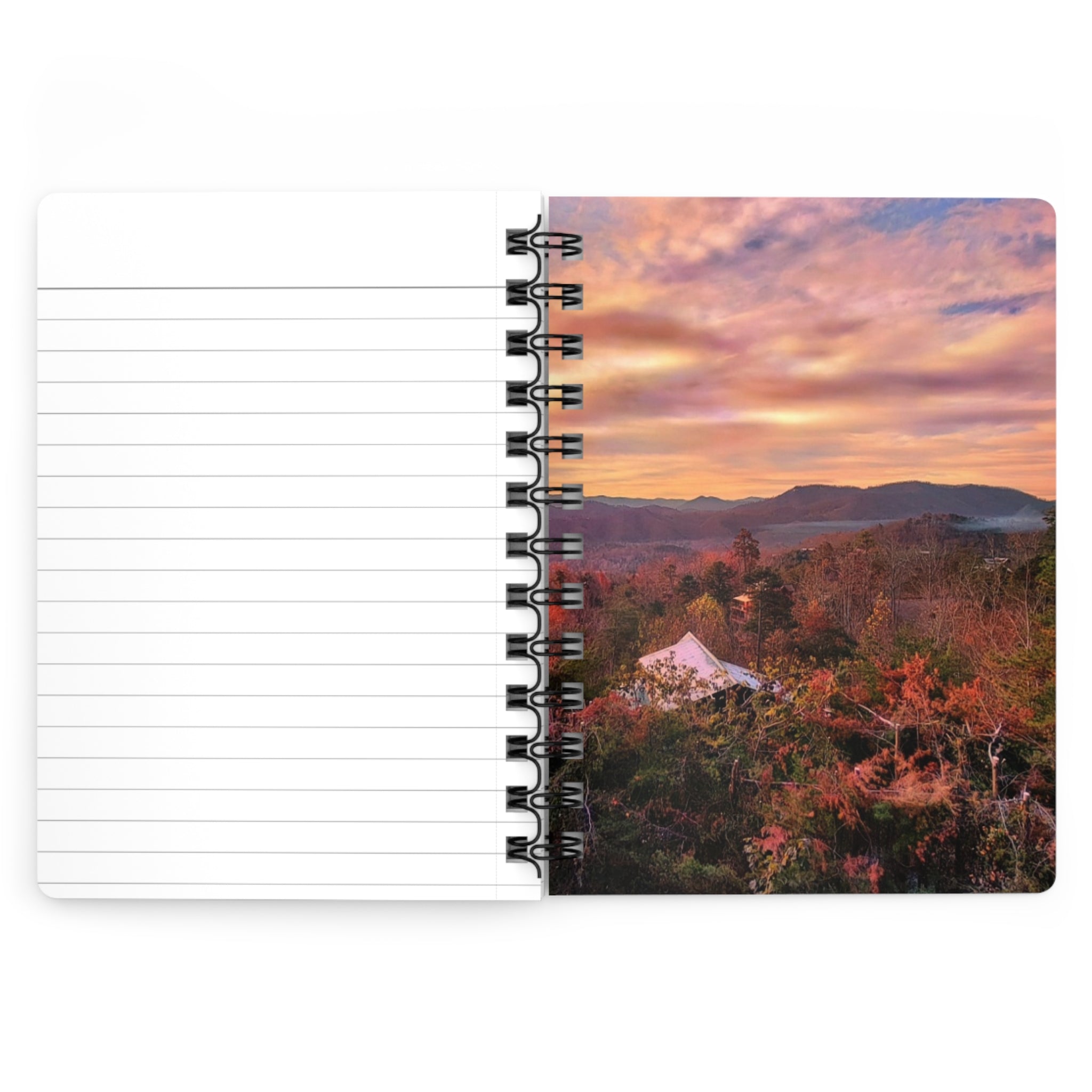 Sunset Mountain Journal — Spiral-Bound Nature Notebook for Travel, Hiking & Daily Reflection