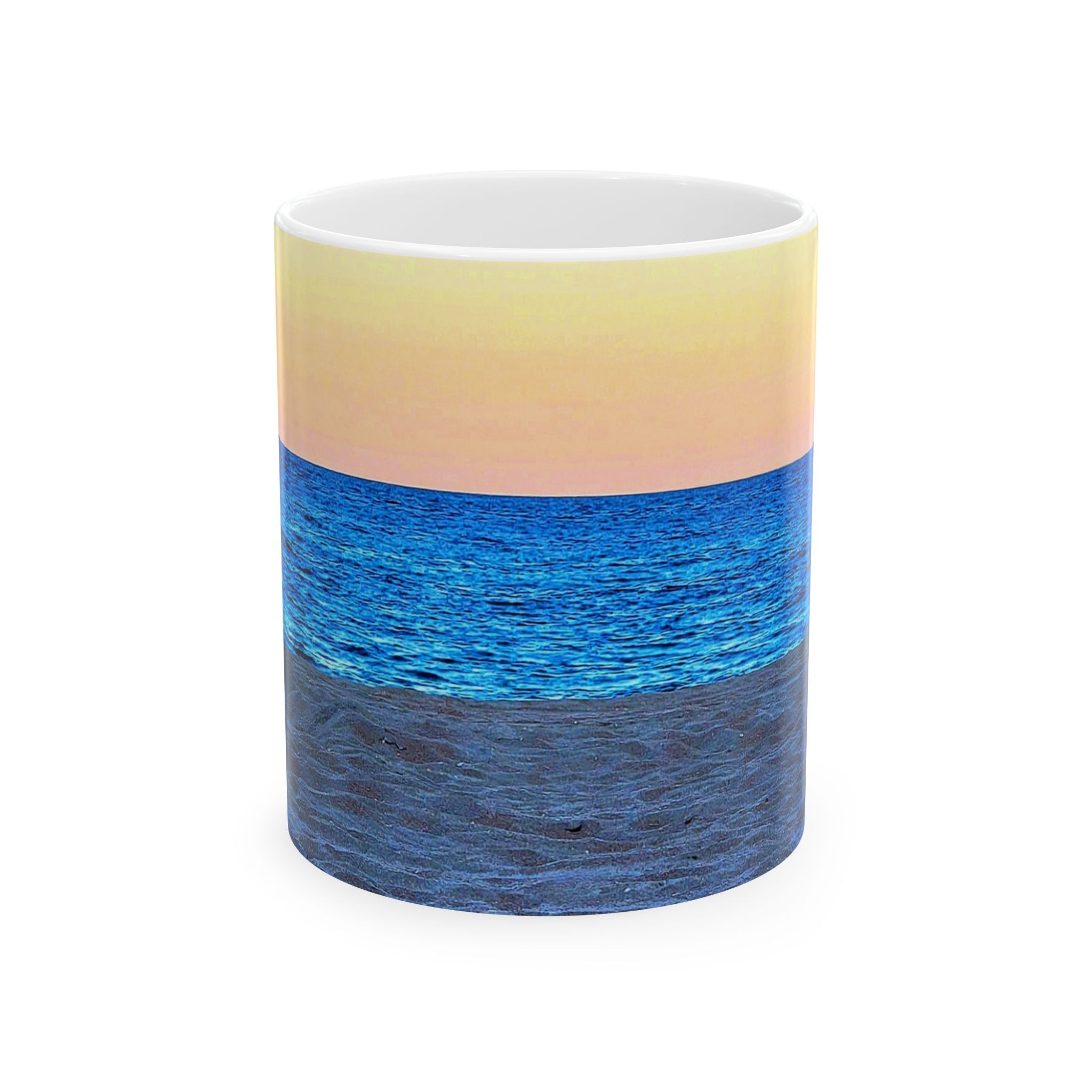 Ocean Sunrise Ceramic Mug — Seascape Coffee Cup (11oz & 15oz)