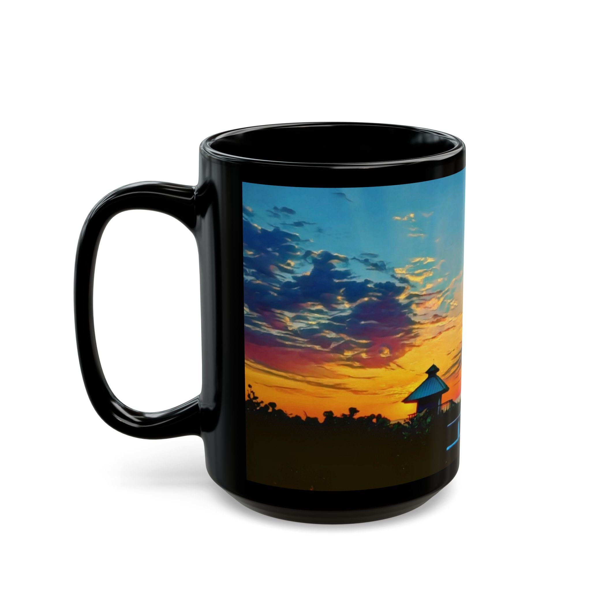 Sunset Palm Beach Mug — Tropical Coastal Coffee Cup (11oz & 15oz)