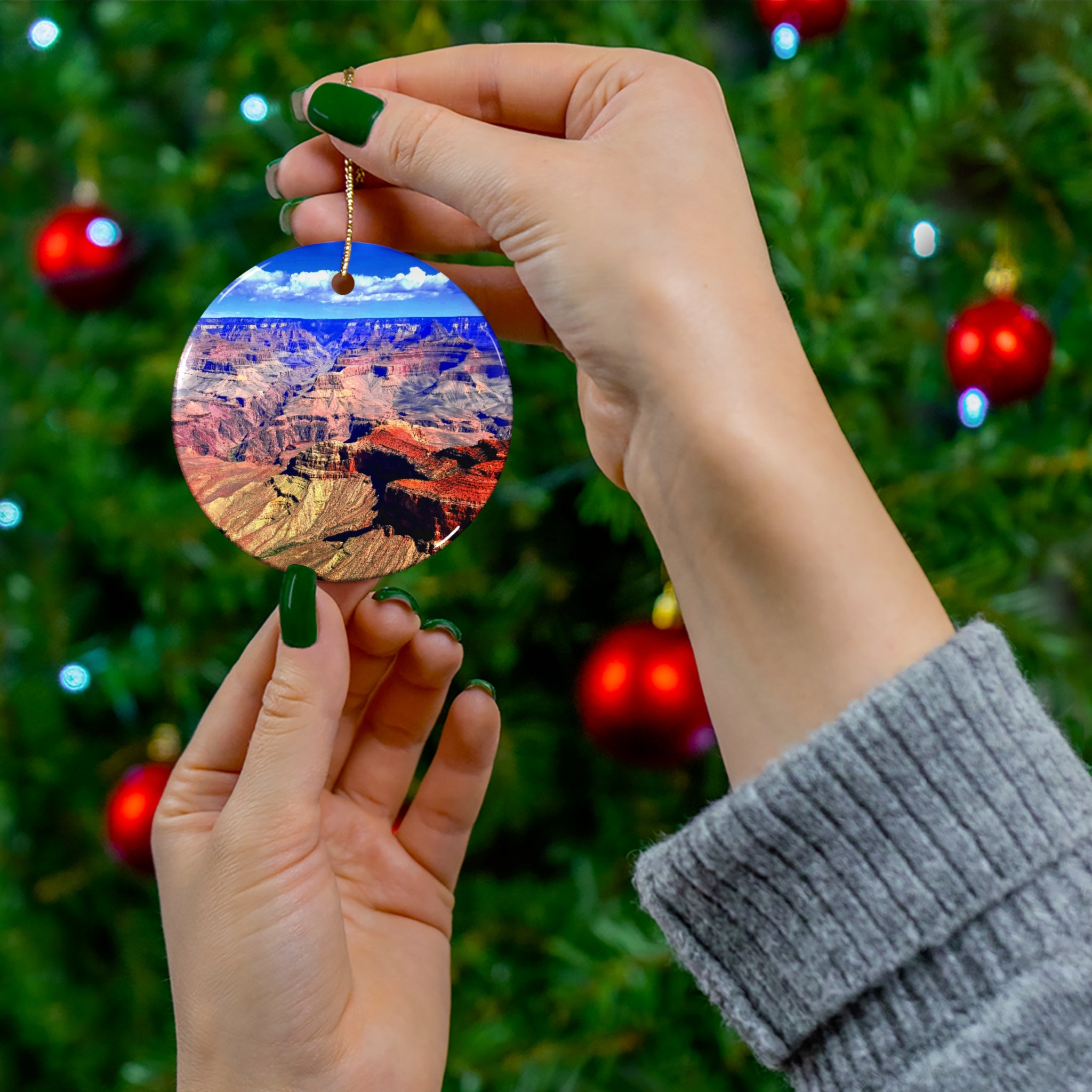 Grand Canyon Photo Ceramic Ornament — Holiday Keepsake