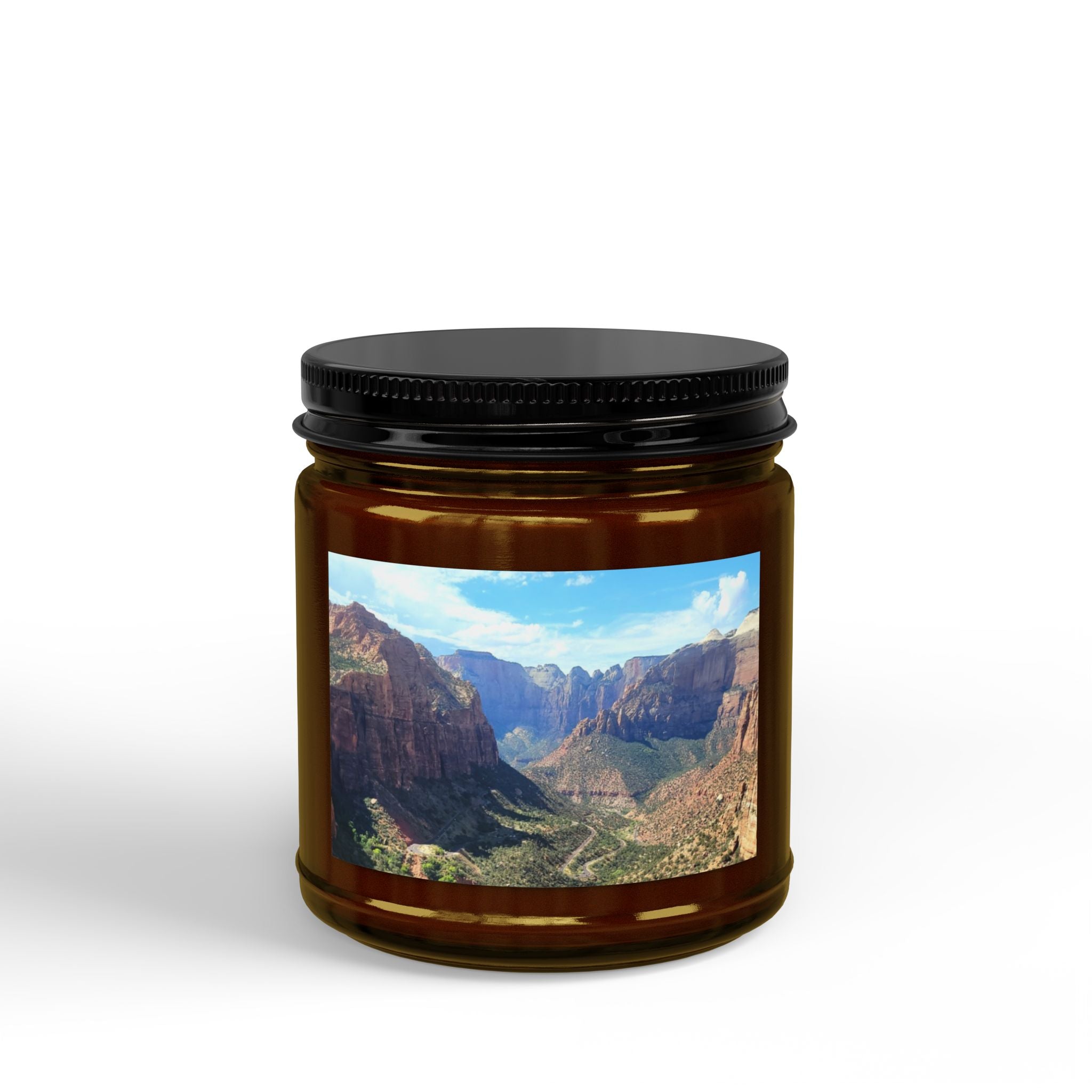 Soy Candle — Canyon Vista Scented Candle (4oz & 9oz, Black Lid)