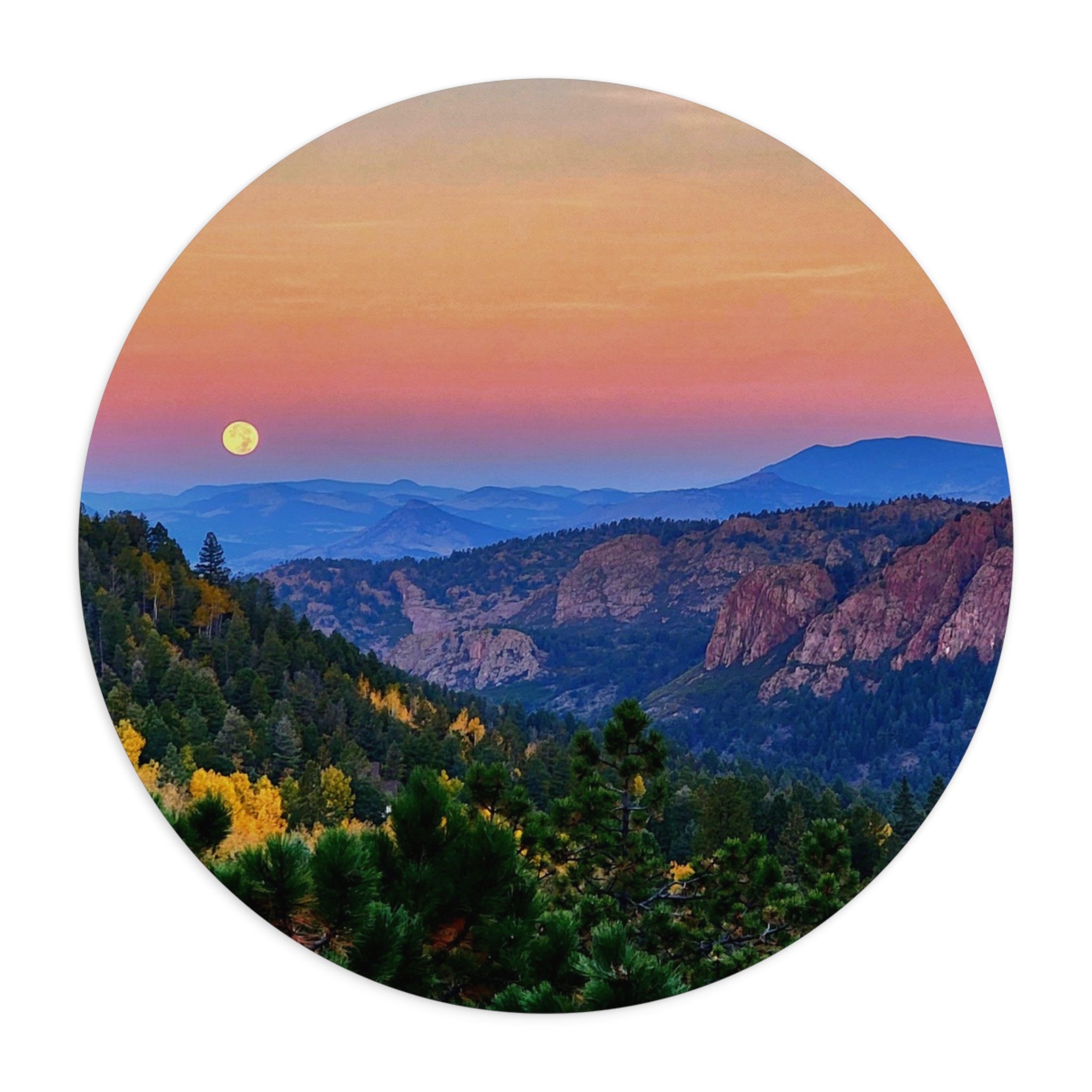 Mouse Pad — 'Full Move' Floating Above Purple Mountains Skyline
