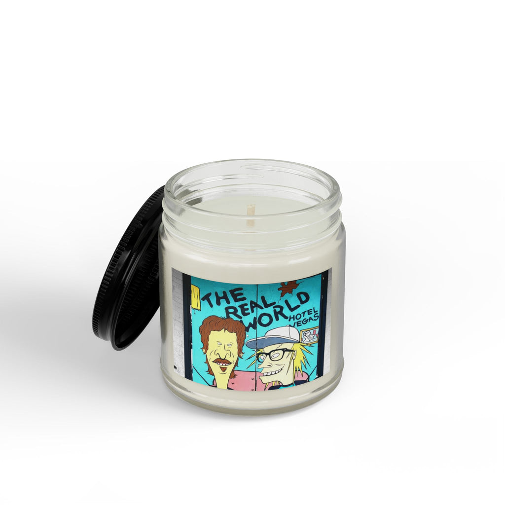 Scented Soy Candle — 'The Real World' Retro Cartoon Amber Jar (4oz & 9oz)