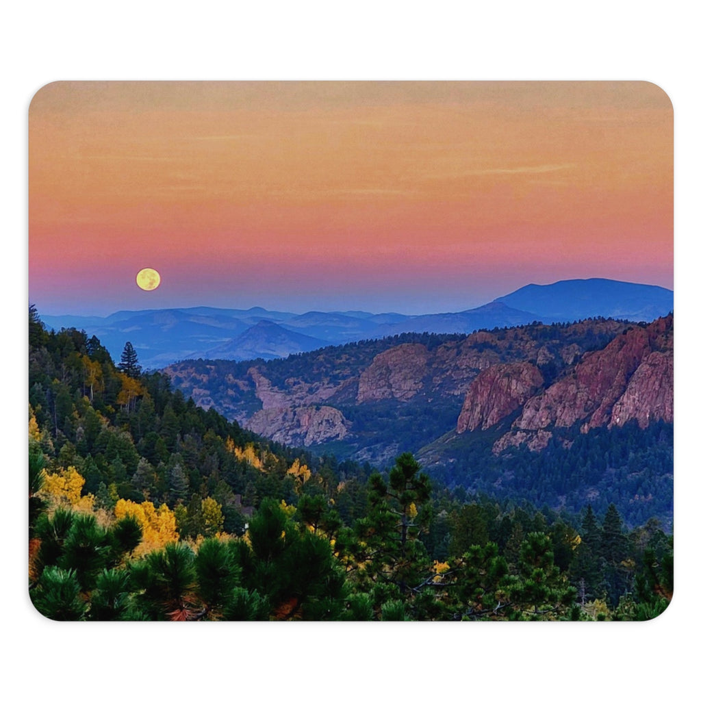 Mouse Pad — 'Full Move' Floating Above Purple Mountains Skyline