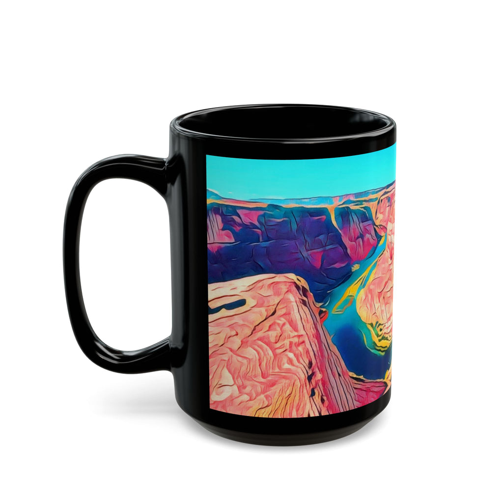 Desert Canyon Art Mug — Vibrant Horseshoe Bend Landscape Ceramic Coffee Cup