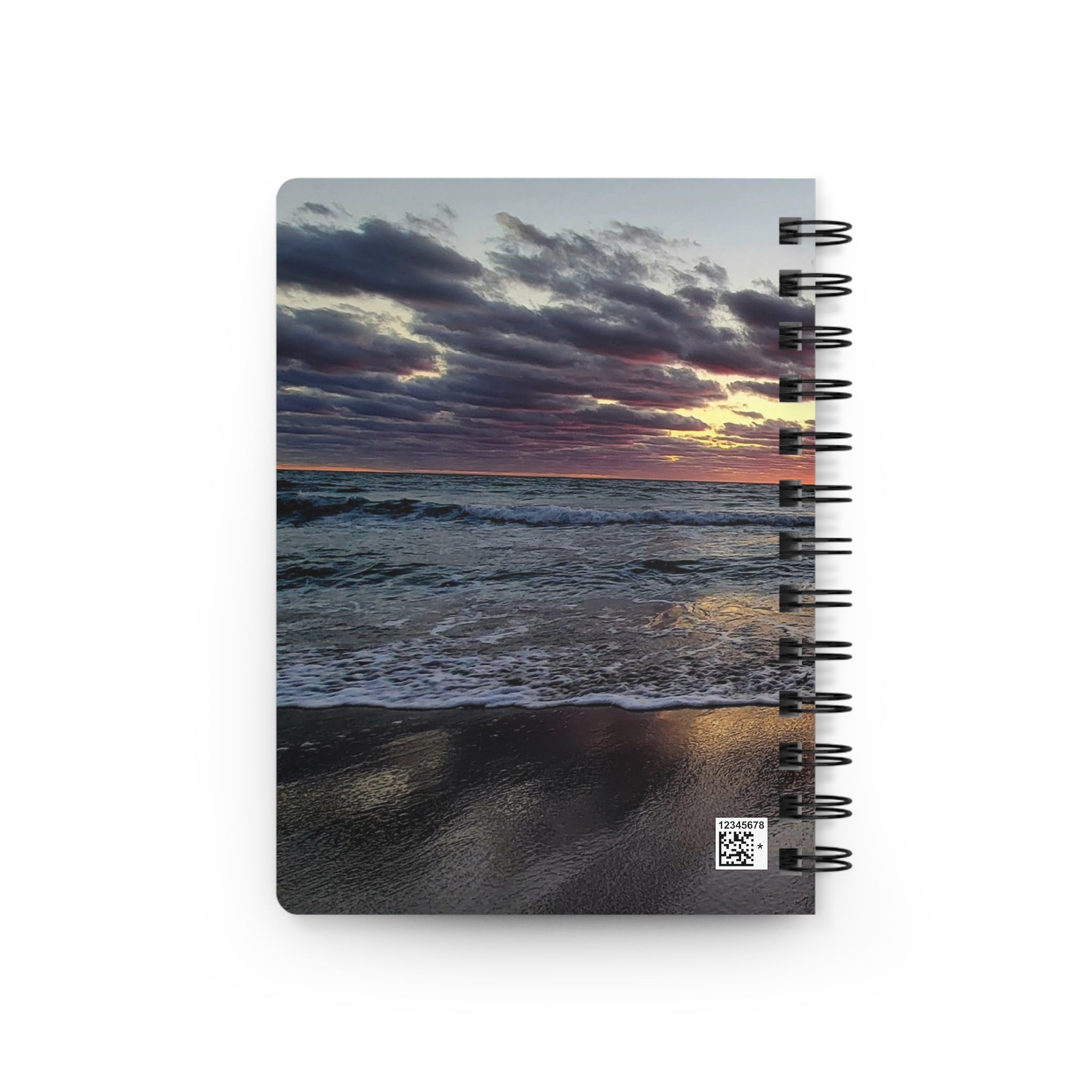Sunset Beach Spiral Journal — Ocean Waves Photo Notebook