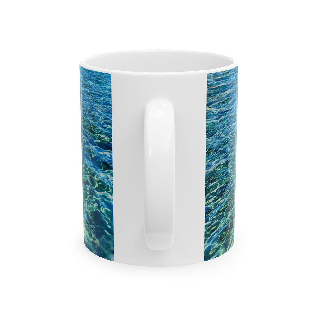 Ocean Water Ceramic Mug — Blue Sea Ripple 11oz & 15oz Coffee Cup