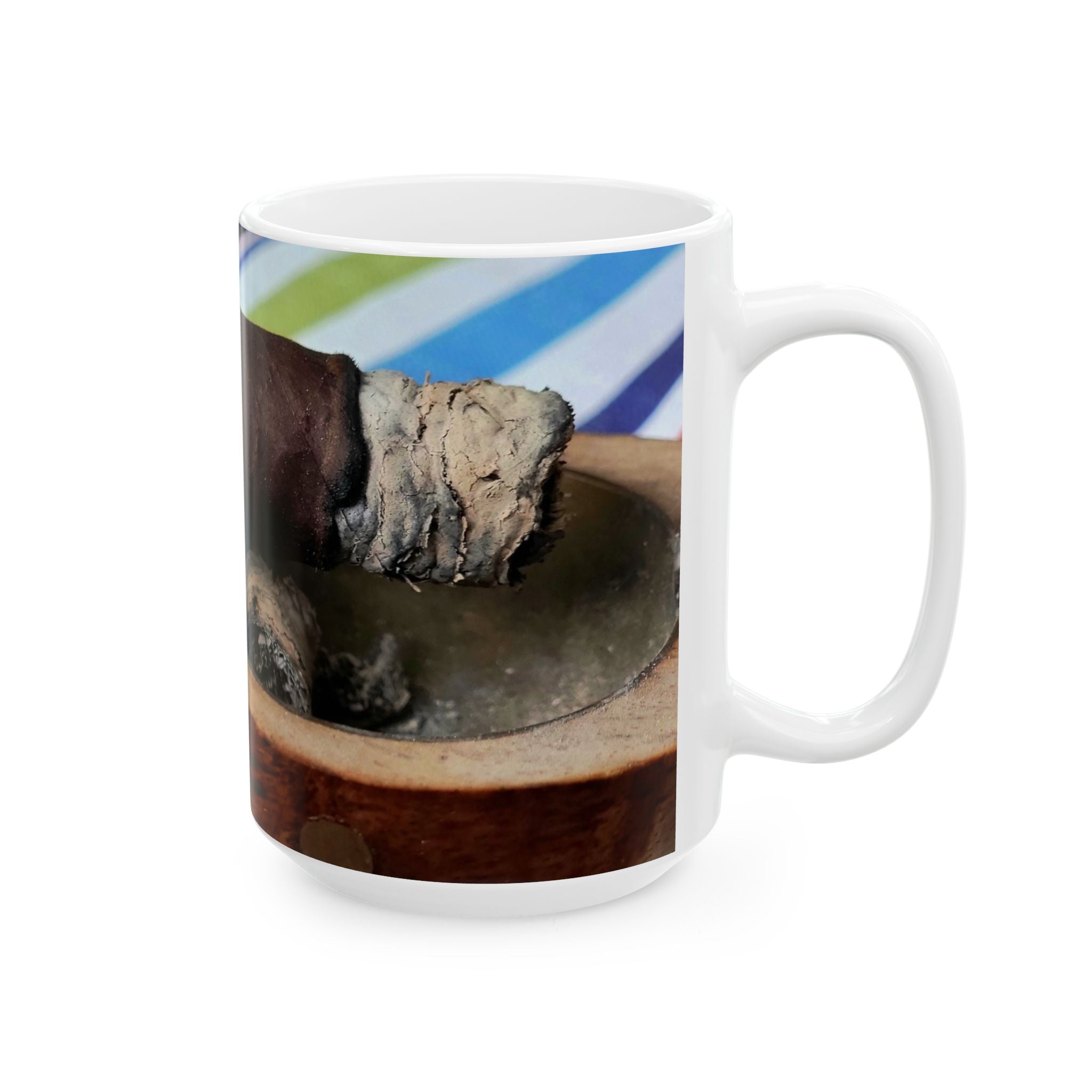 Cigar & Coffee Ceramic Mug — 11oz/15oz Smoky Lounge Design