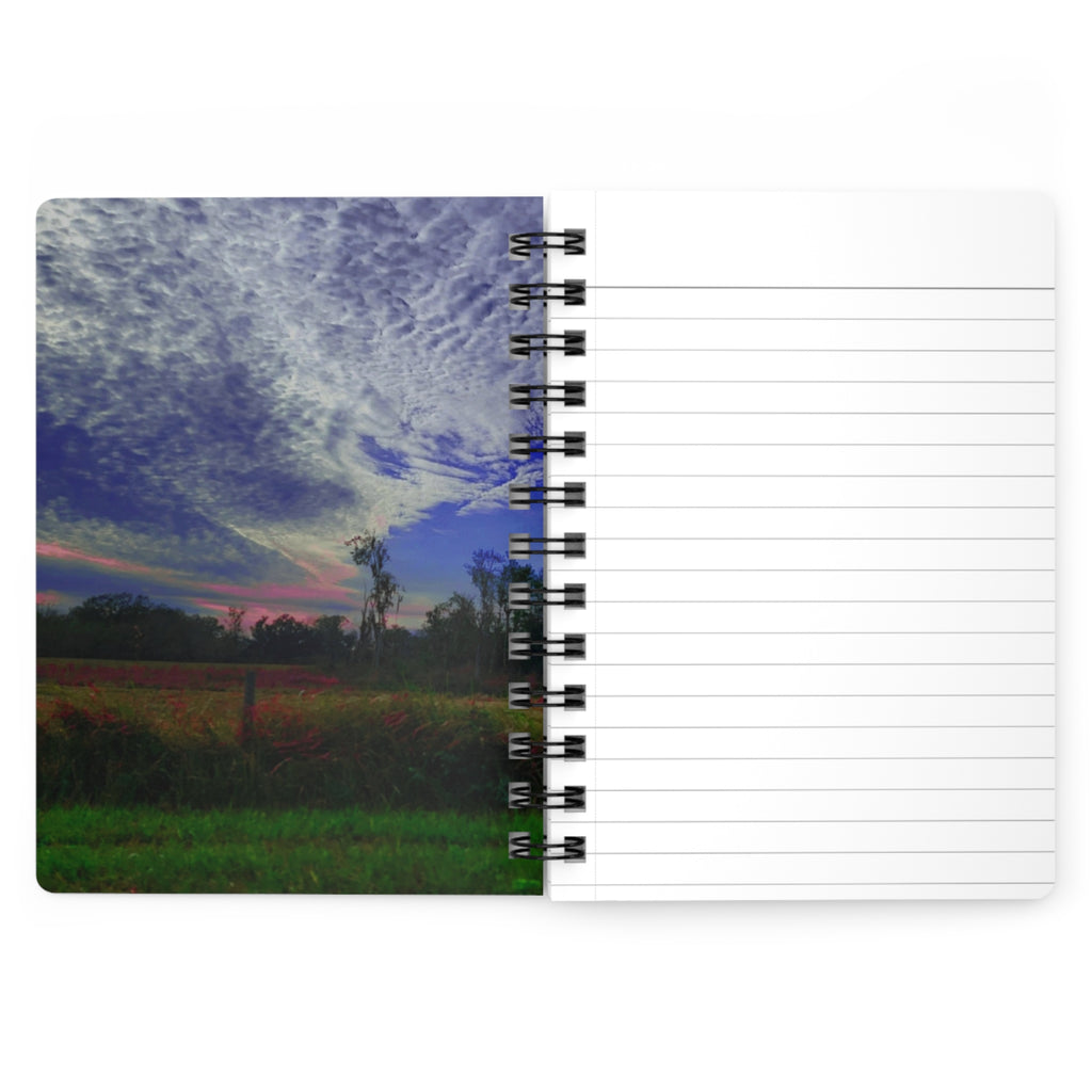 Sunset Prairie Spiral Journal — Scenic Cloudscape Notebook for Nature Lovers