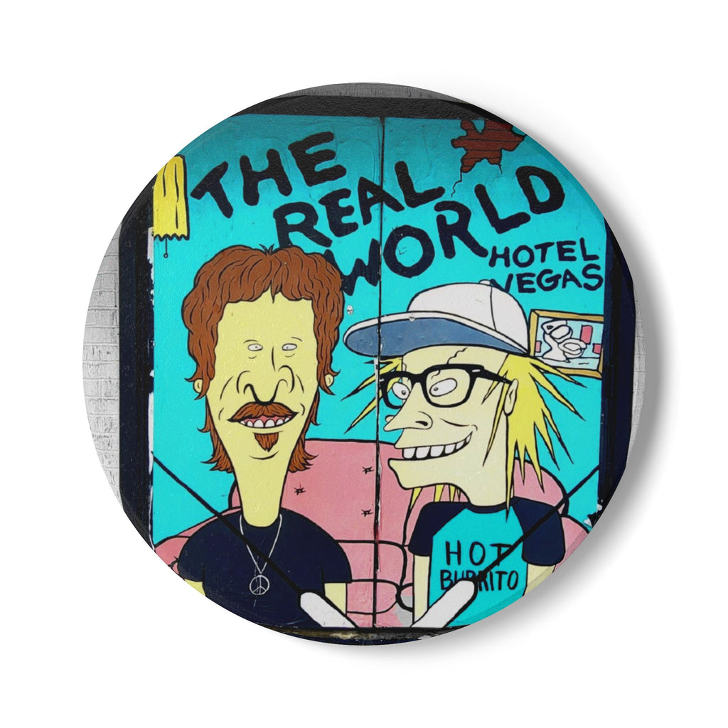 The Real World Cartoon Ceramic Coaster — Retro 90s TV Parody Drink Mat