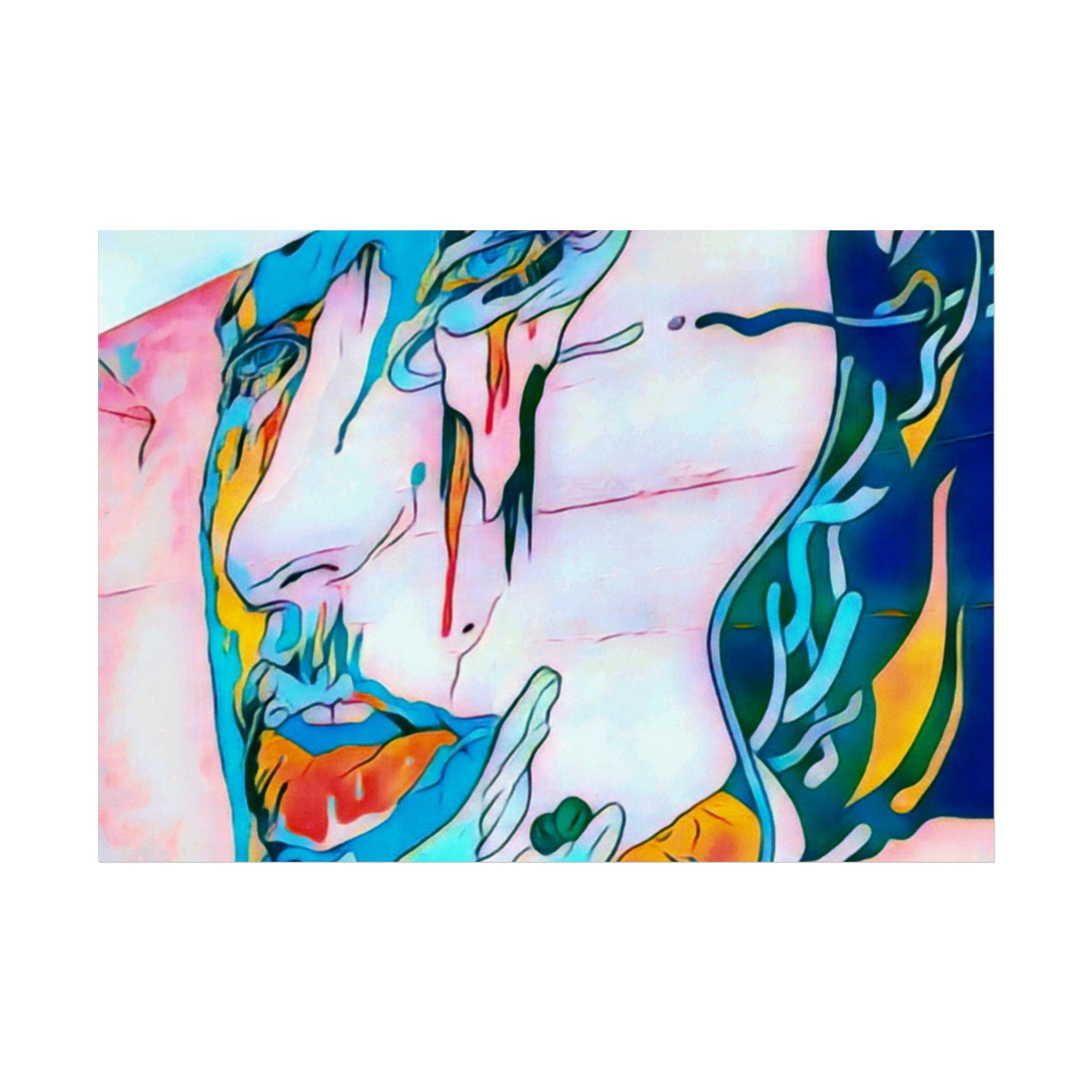 Abstract Colorful Portrait Fine Art Poster