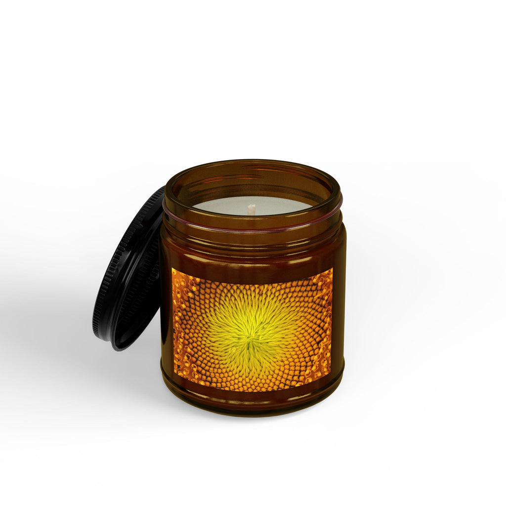 Sunflower Honey Soy Candle — 4oz & 9oz Amber Jar with Black Lid