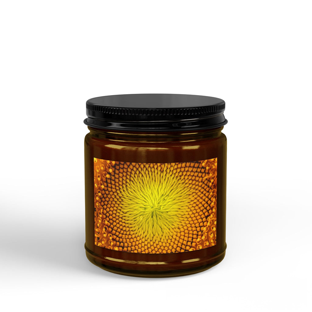 Sunflower Honey Soy Candle — 4oz & 9oz Amber Jar with Black Lid
