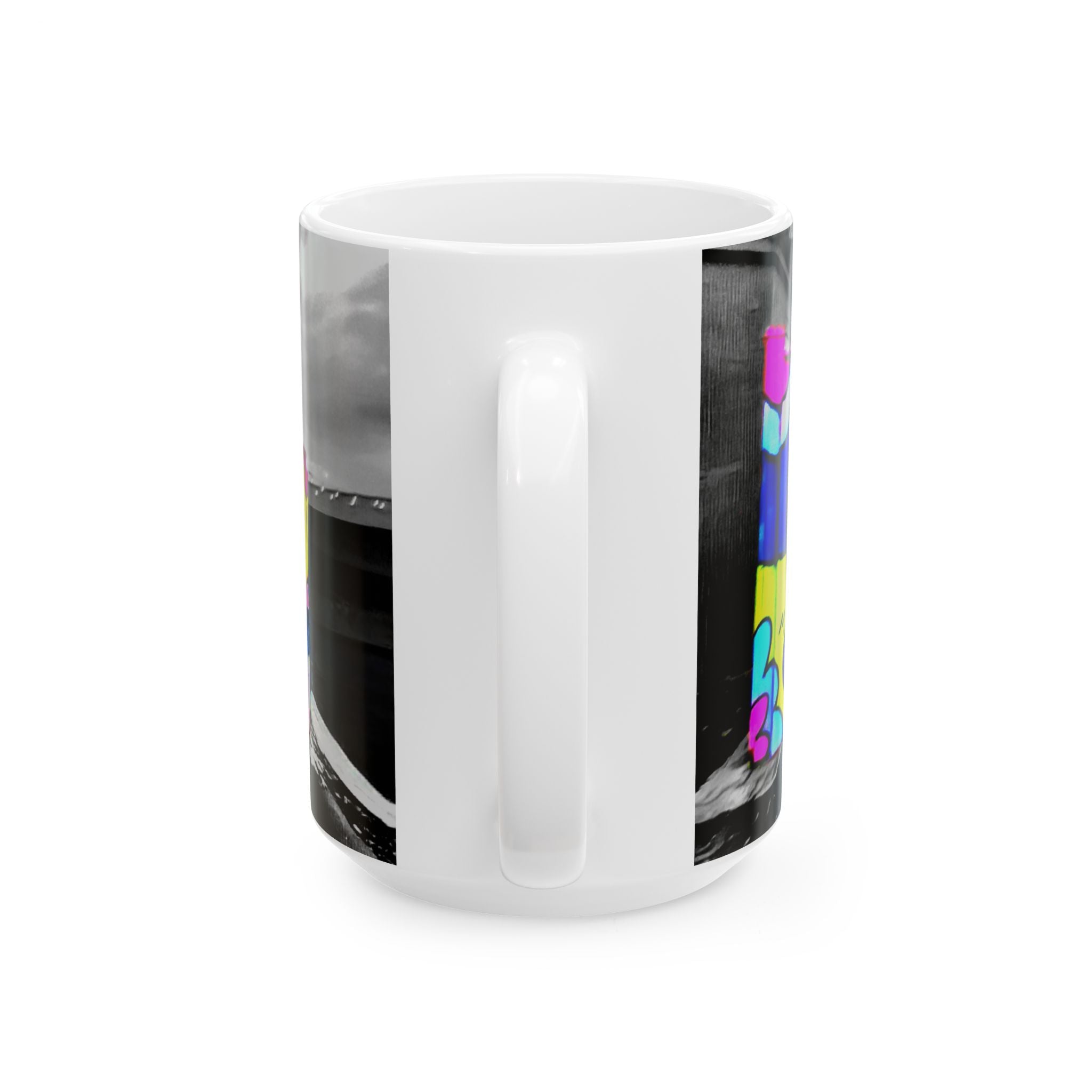 Graffiti Street Art Ceramic Mug — Colorful Urban Mural Coffee Cup (11oz/15oz)