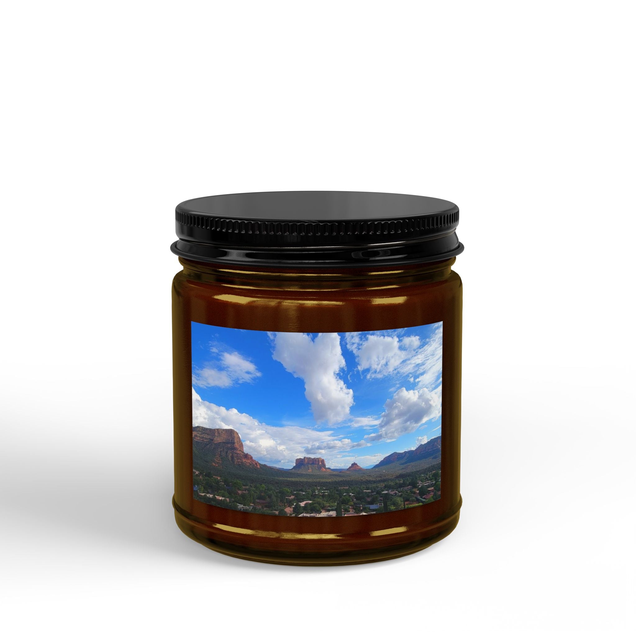 Sedona Skies Scented Soy Candle - Amber Jar with Black Lid (4oz & 9oz)