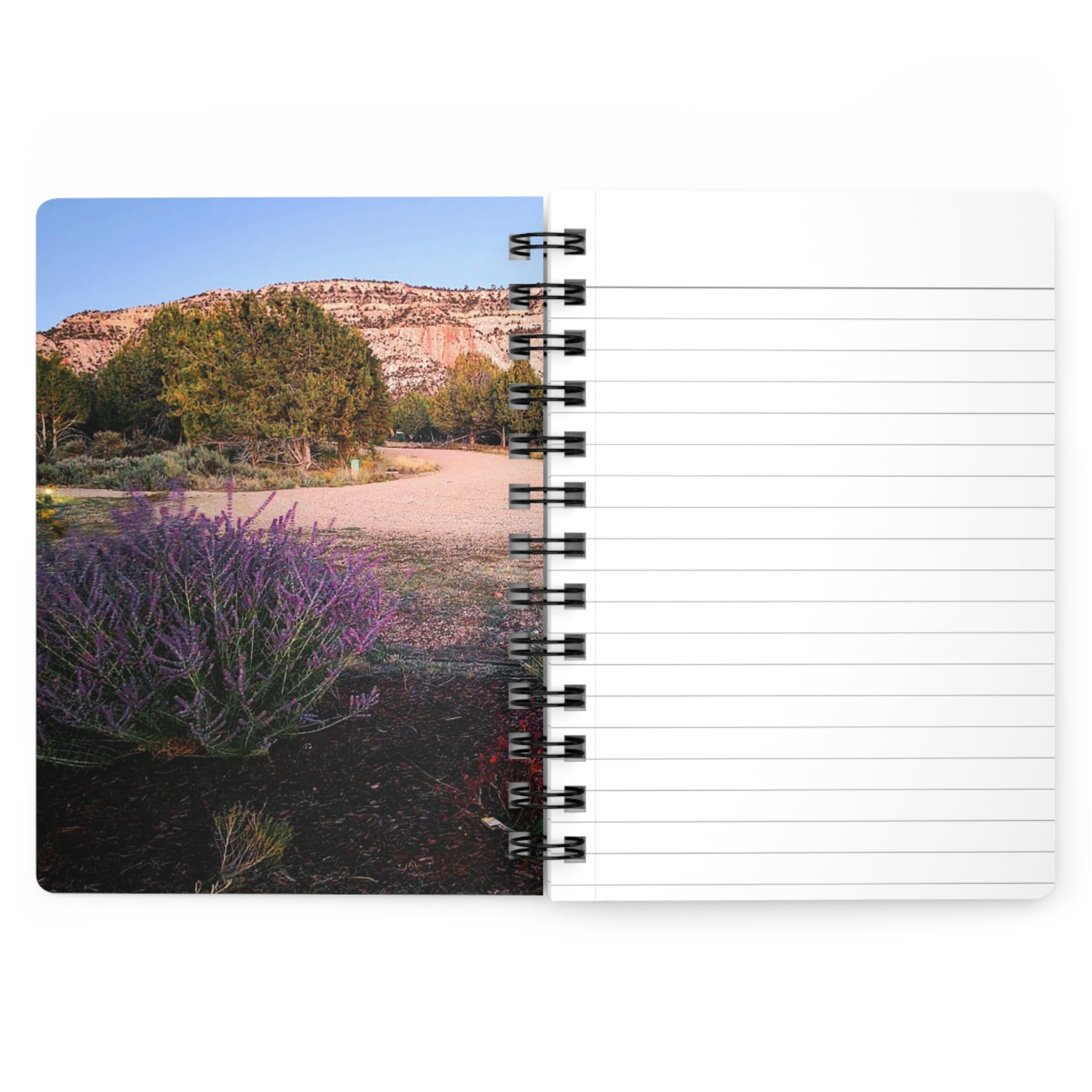 Desert Bloom Spiral Notebook — Southwestern Landscape Journal with Purple Sage