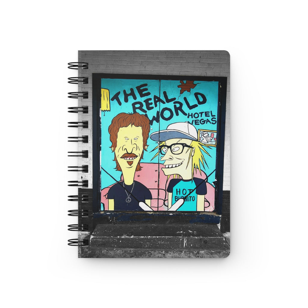 Real World Las Vegas Spiral Journal — Illustrated Beavis & Butt-Head Style Notebook
