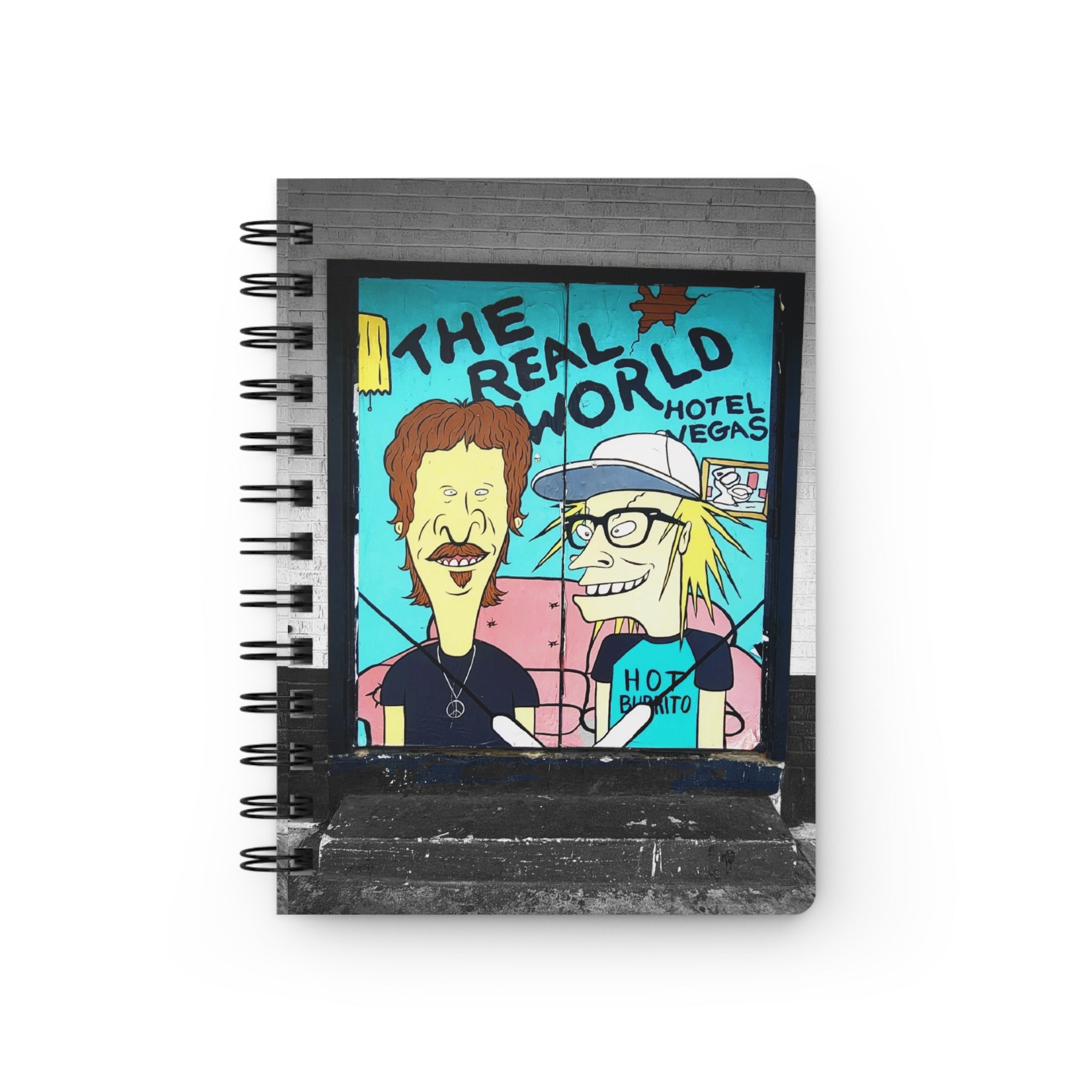 Real World Las Vegas Spiral Journal — Illustrated Beavis & Butt-Head Style Notebook