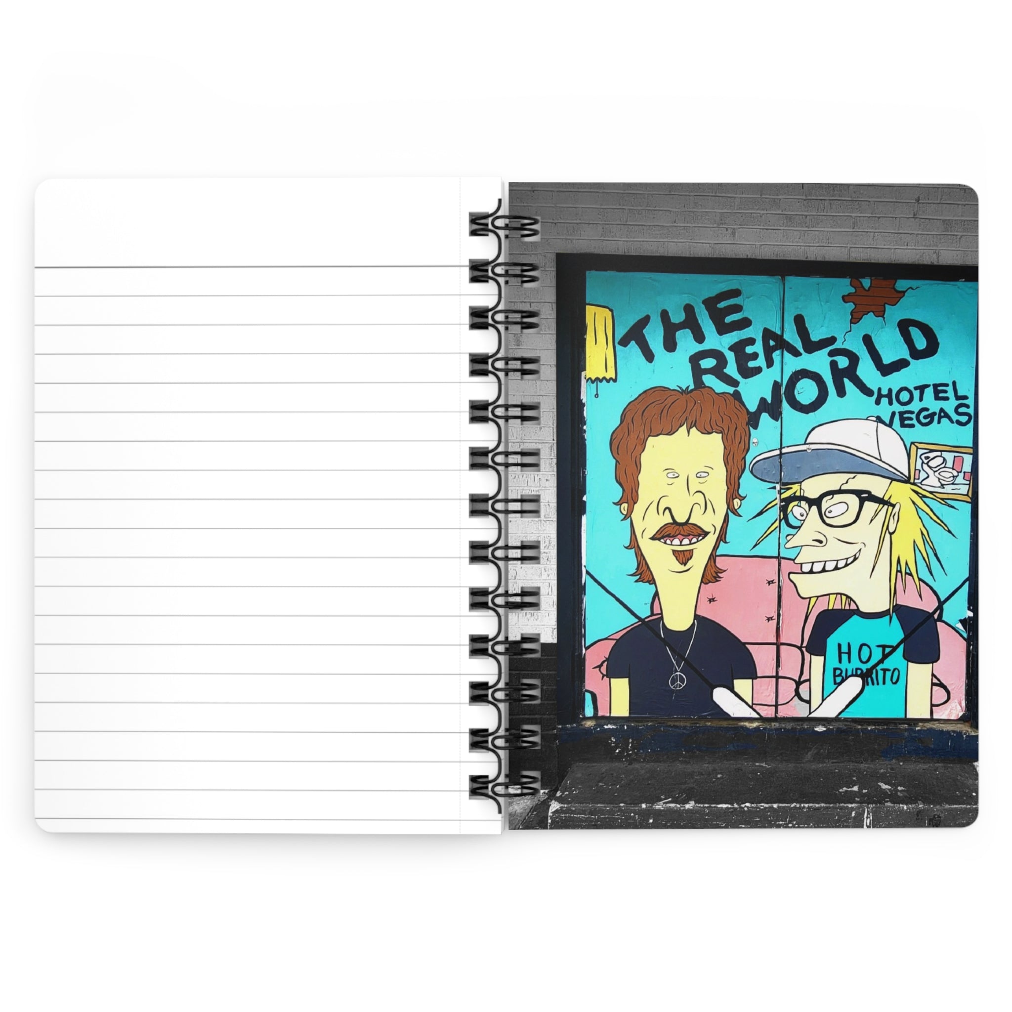 Real World Las Vegas Spiral Journal — Illustrated Beavis & Butt-Head Style Notebook