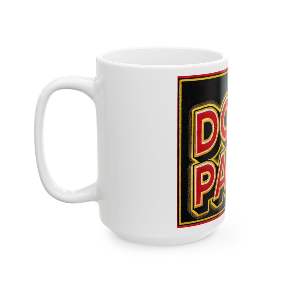 Don't Panic Ceramic Mug — Bold Retro Typography Coffee Cup (11oz & 15oz)
